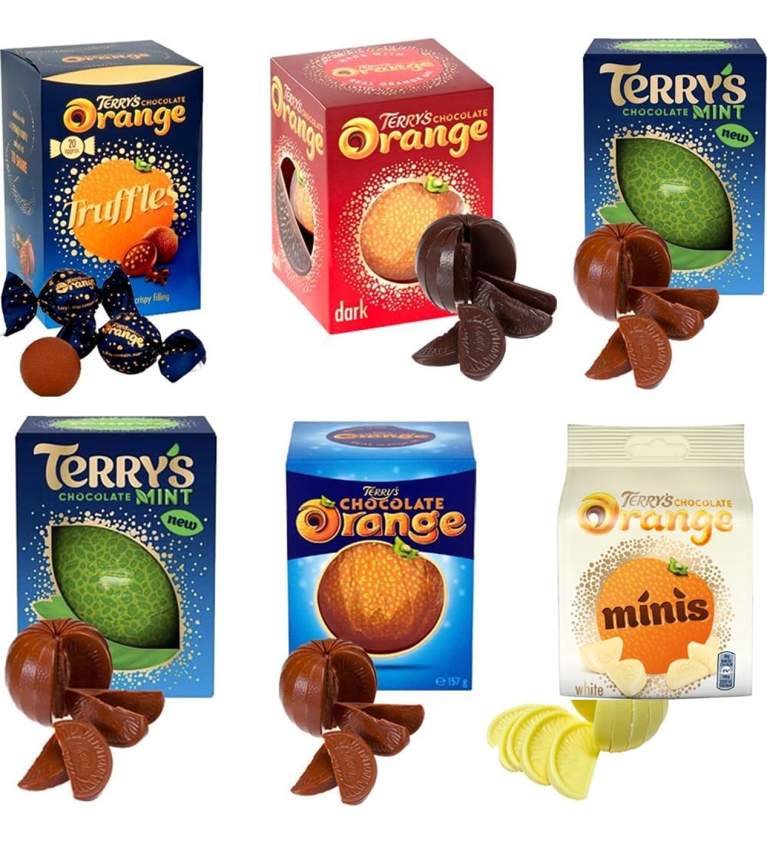 6 x Mixed Terry's Chocolate Orange Selection Gift Boxes - Milk White Dark Mint Truffles Chocolate Boxes - Buy Online on GoSupps.com