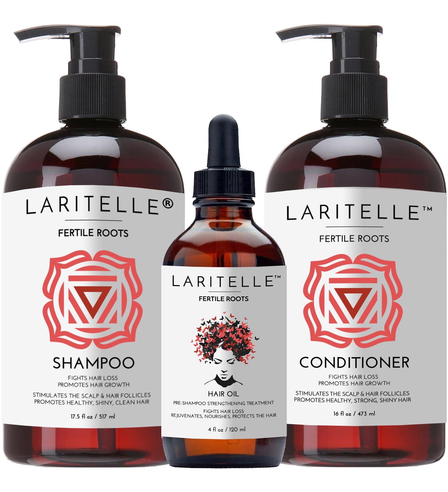 Organic Hair Growth Set - Ayurvedic Shampoo & Conditioner for Hair Loss | No GMOs Sulfates Gluten Parabens - Buy Online on GoSupps.com