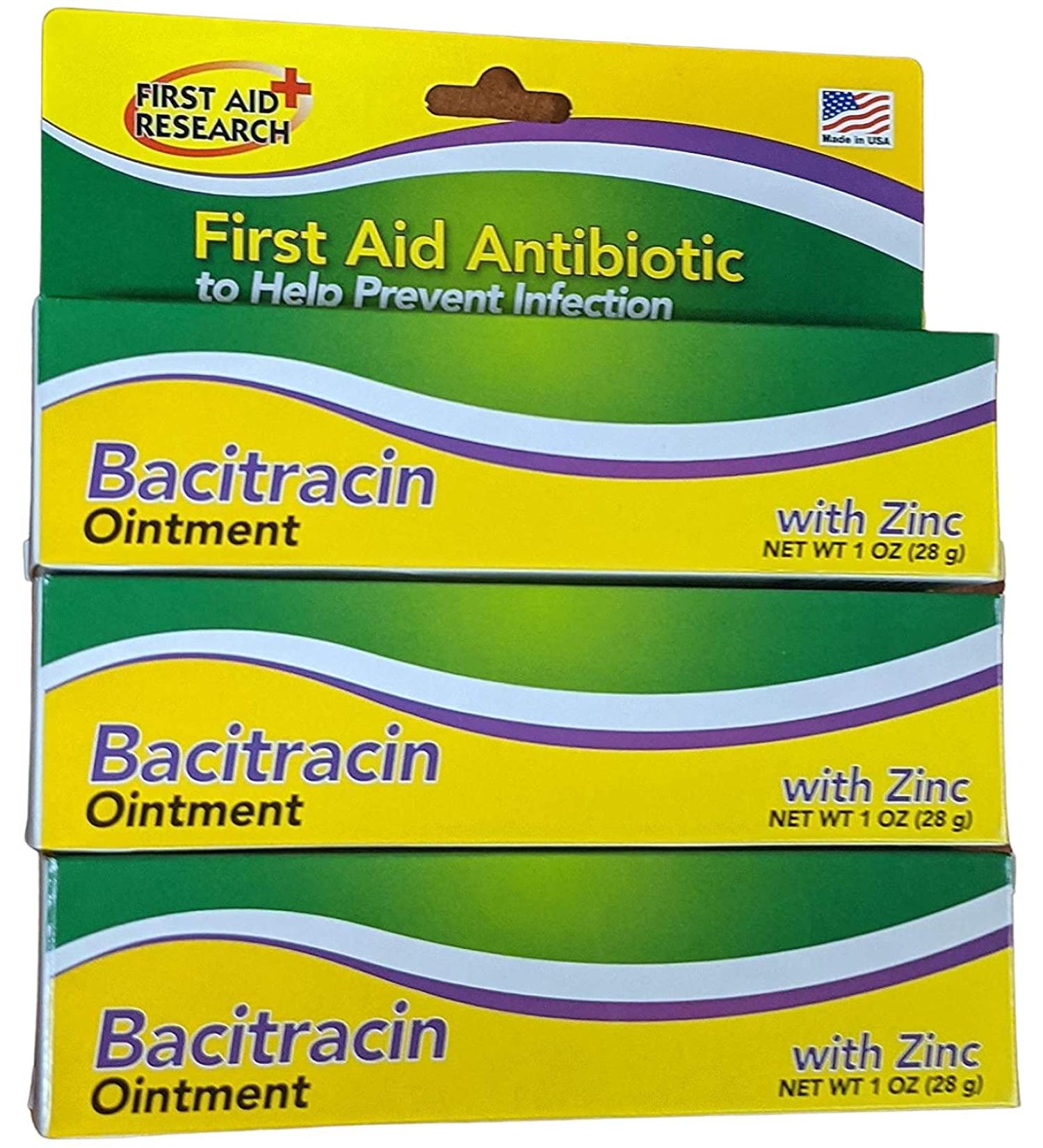 Bacitracin Zinc Ointment 1 Oz / 28 G (3 Pack) - Topical Antibacterial Treatment - Buy Online on GoSupps.com