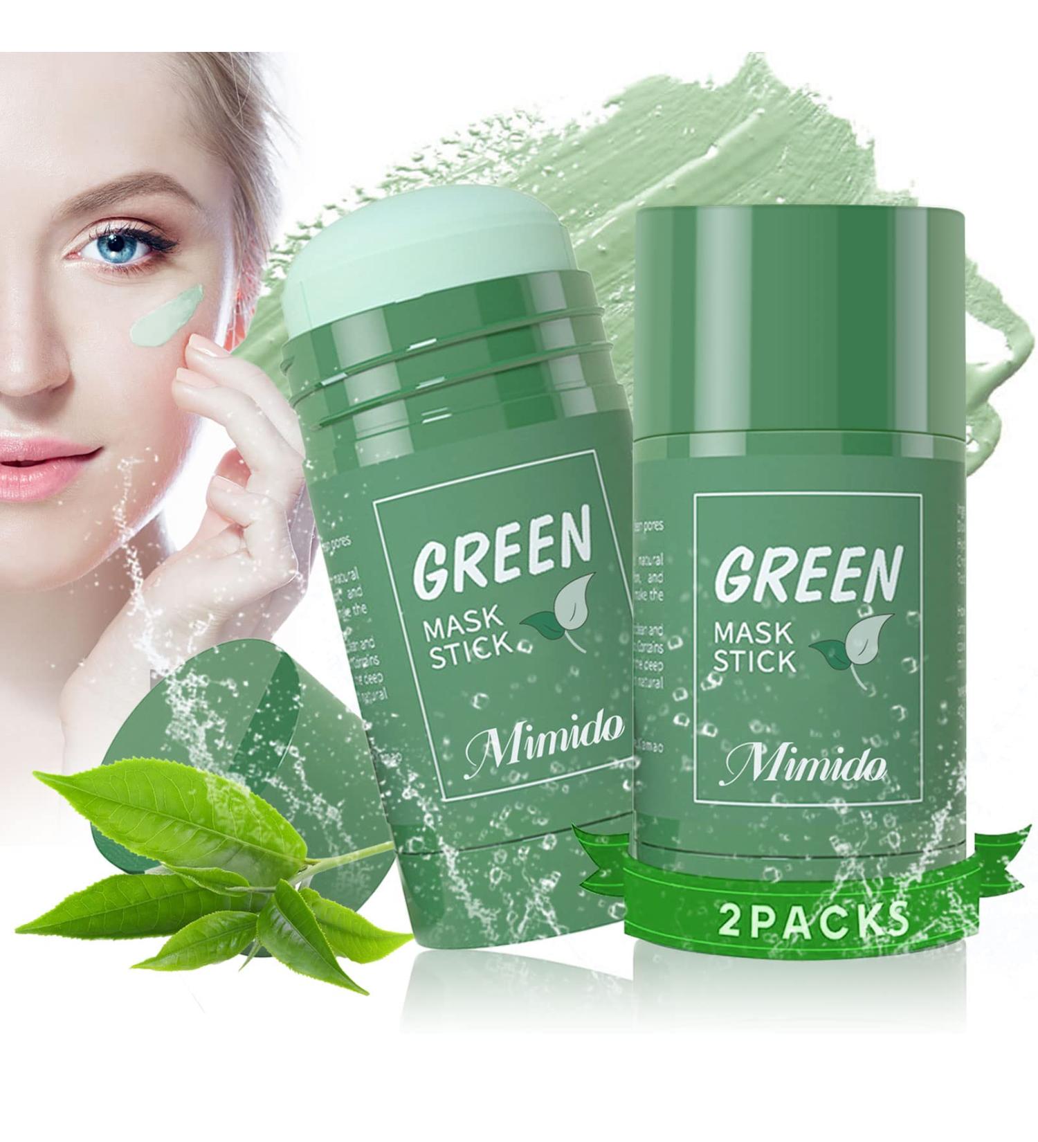Howoon Green Tea Mask 2 Pack - Deep Cleanse and Purifying Clay Mask Stick for Blackhead Removal and Oil Control - Suitable for All Skin Types - Men and Women - Buy Online on GoSupps.com
