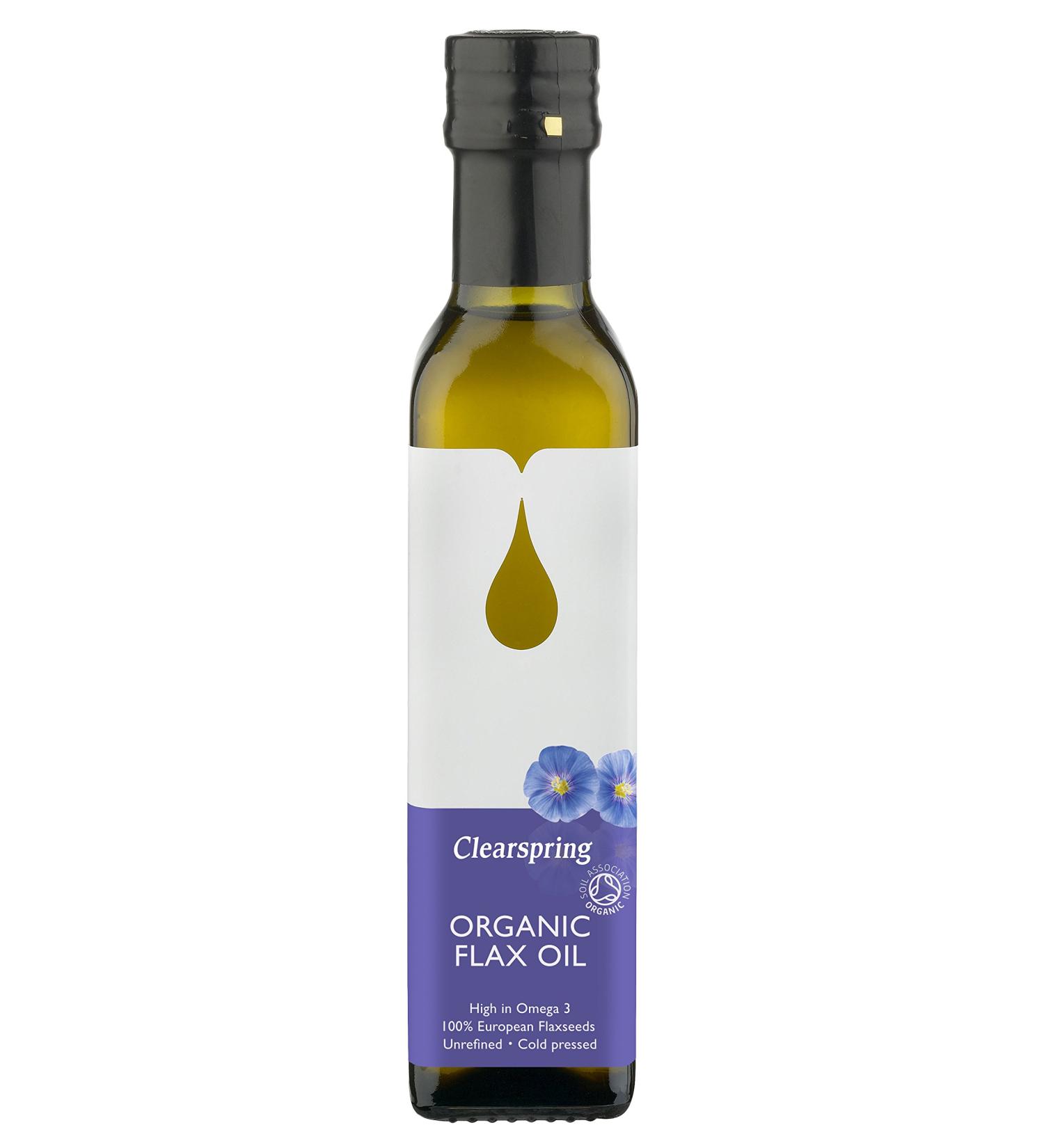 Clearspring Organic Flax Oil 250ml - Cold-Pressed Omega-3 Rich Supplement - Buy Online on GoSupps.com