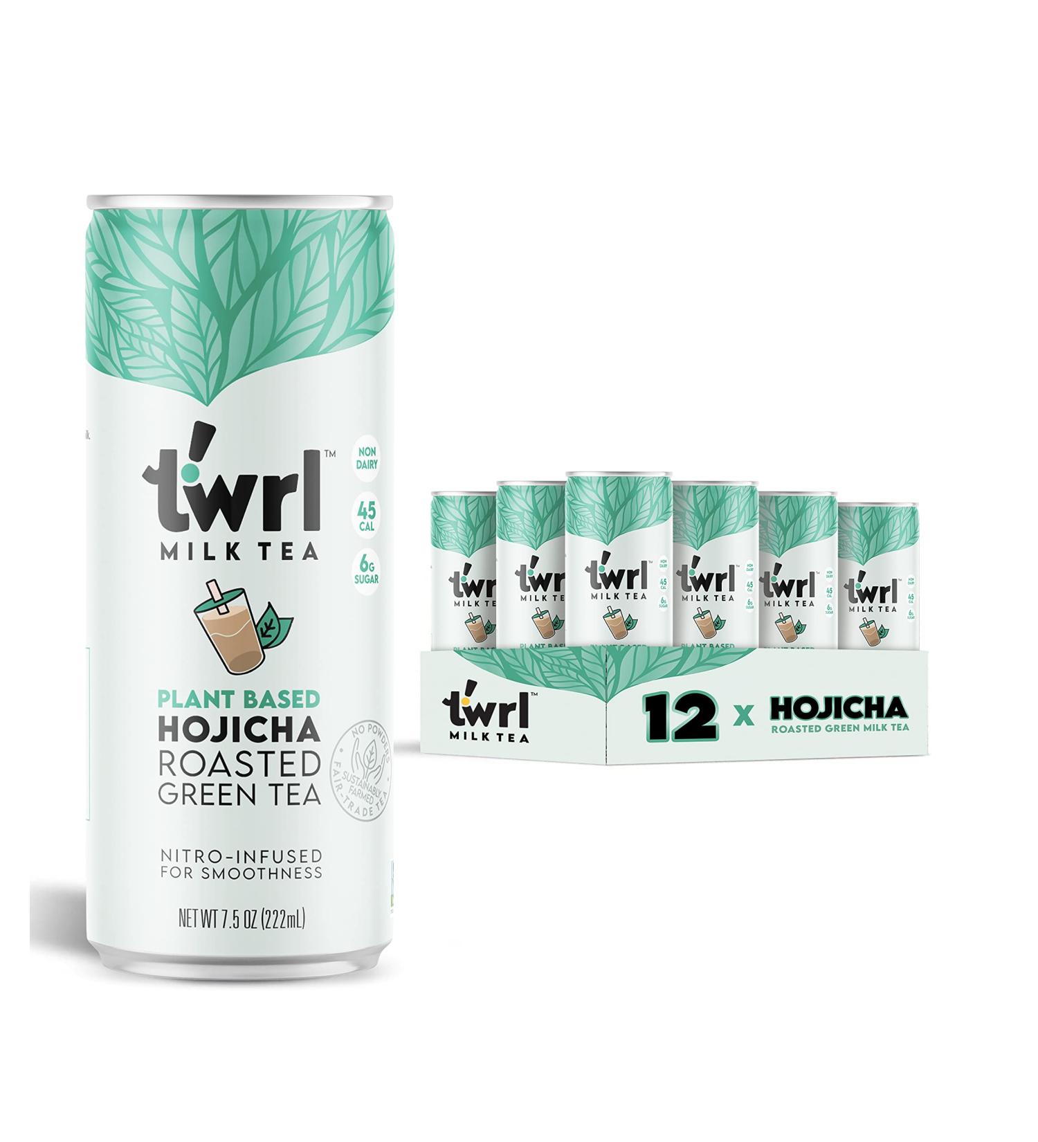 Buy Twrl Milk Tea - Hojicha Roasted Green Tea Plant-Based Low Sugar Organic Nitro-Infused - 12 Pack (7.5 oz) | International Shipping Available - Buy Online on GoSupps.com