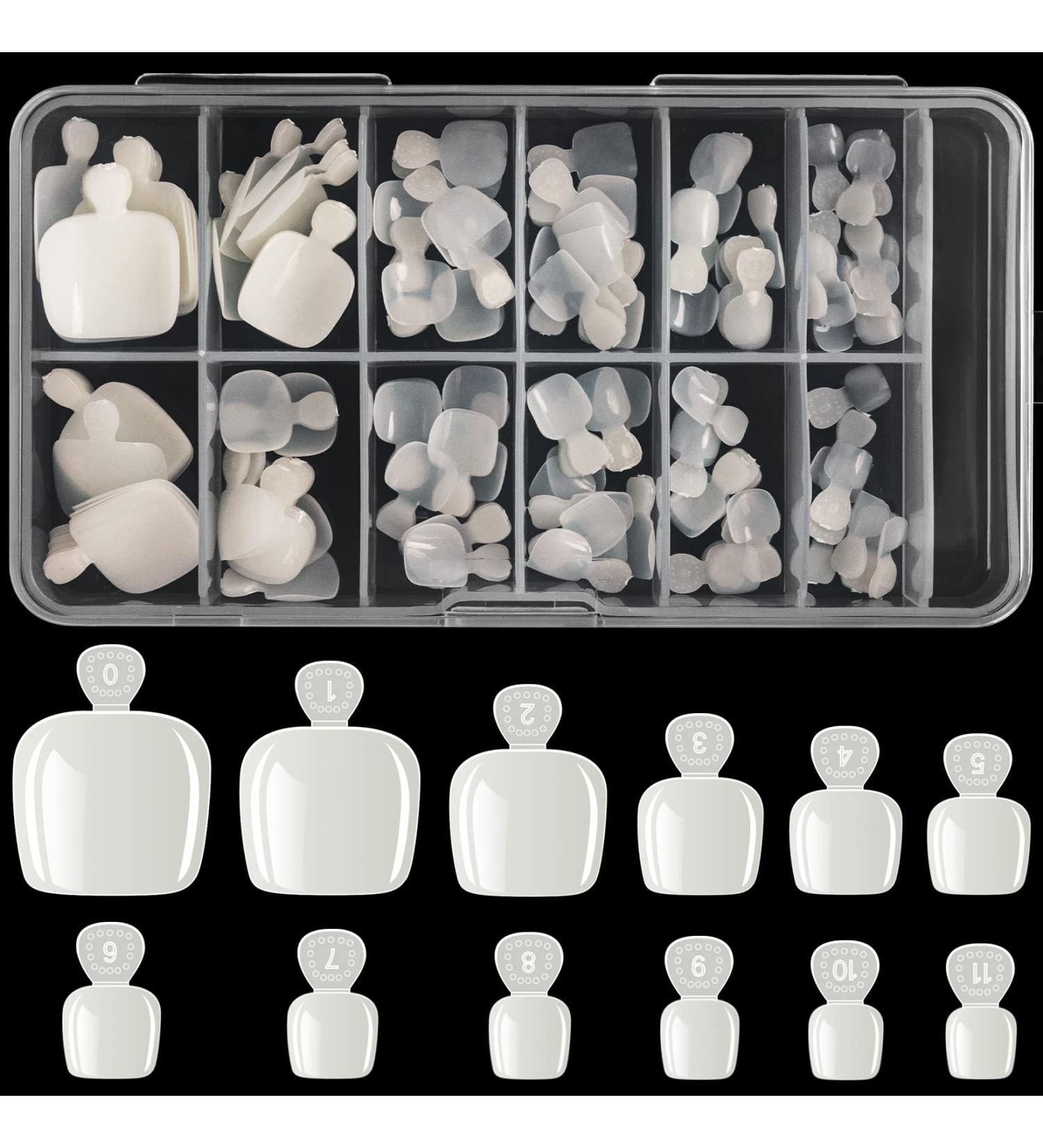 AORAEM Toenail Press on Nails 120Pcs | Natural Short Fake Toe Nails for Girls and Women | 12 Sizes - Natural-120 - Buy Online on GoSupps.com