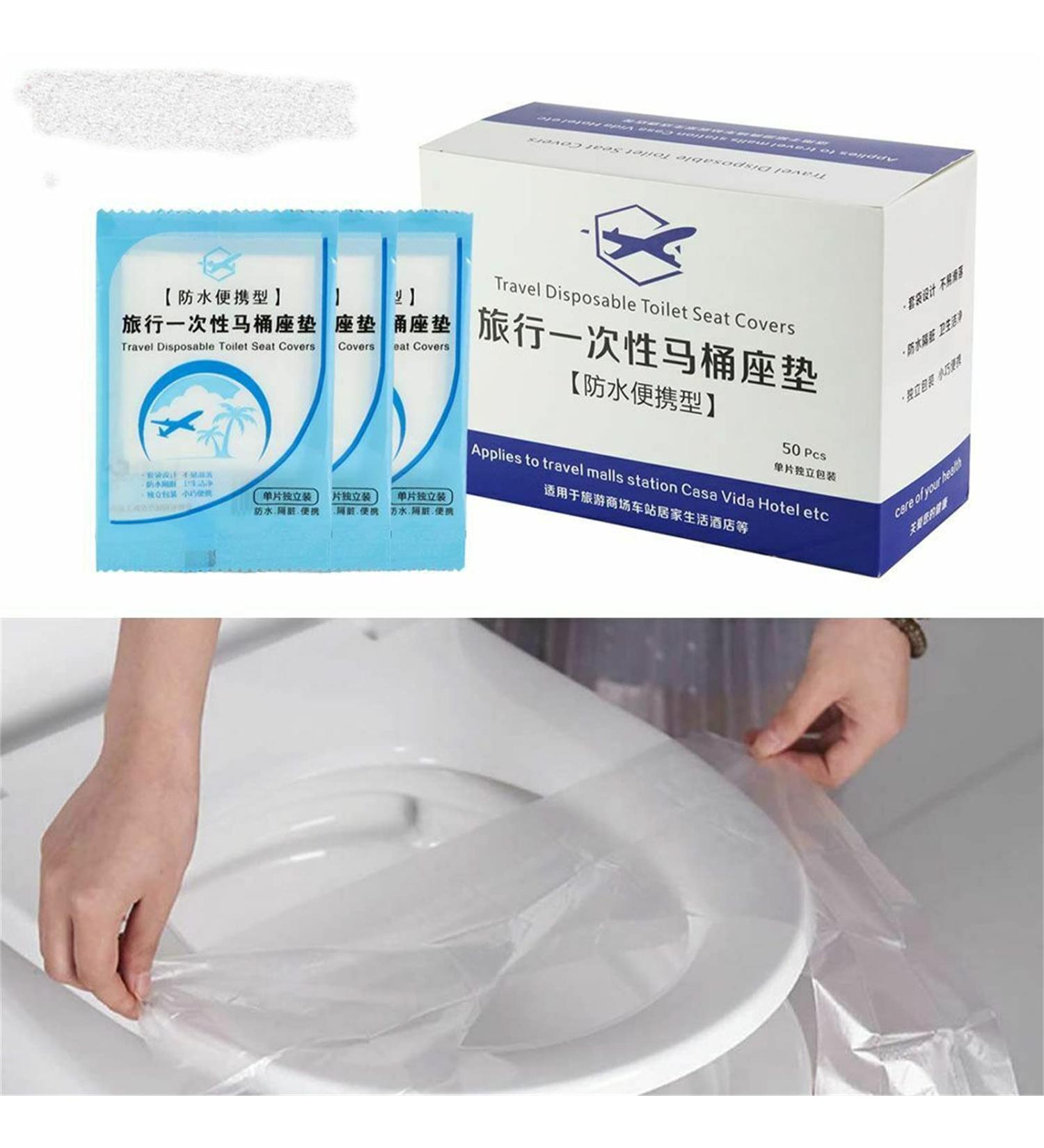 Biodegradable Disposable Plastic Toilet Seat Cover Plastic Toilet Seat Covers Disposable Travel Toilet Seat Covers Disposable Flushable Toilet Seat Paper Bands Individually Wrapped (50PCS) - Buy Online on GoSupps.com