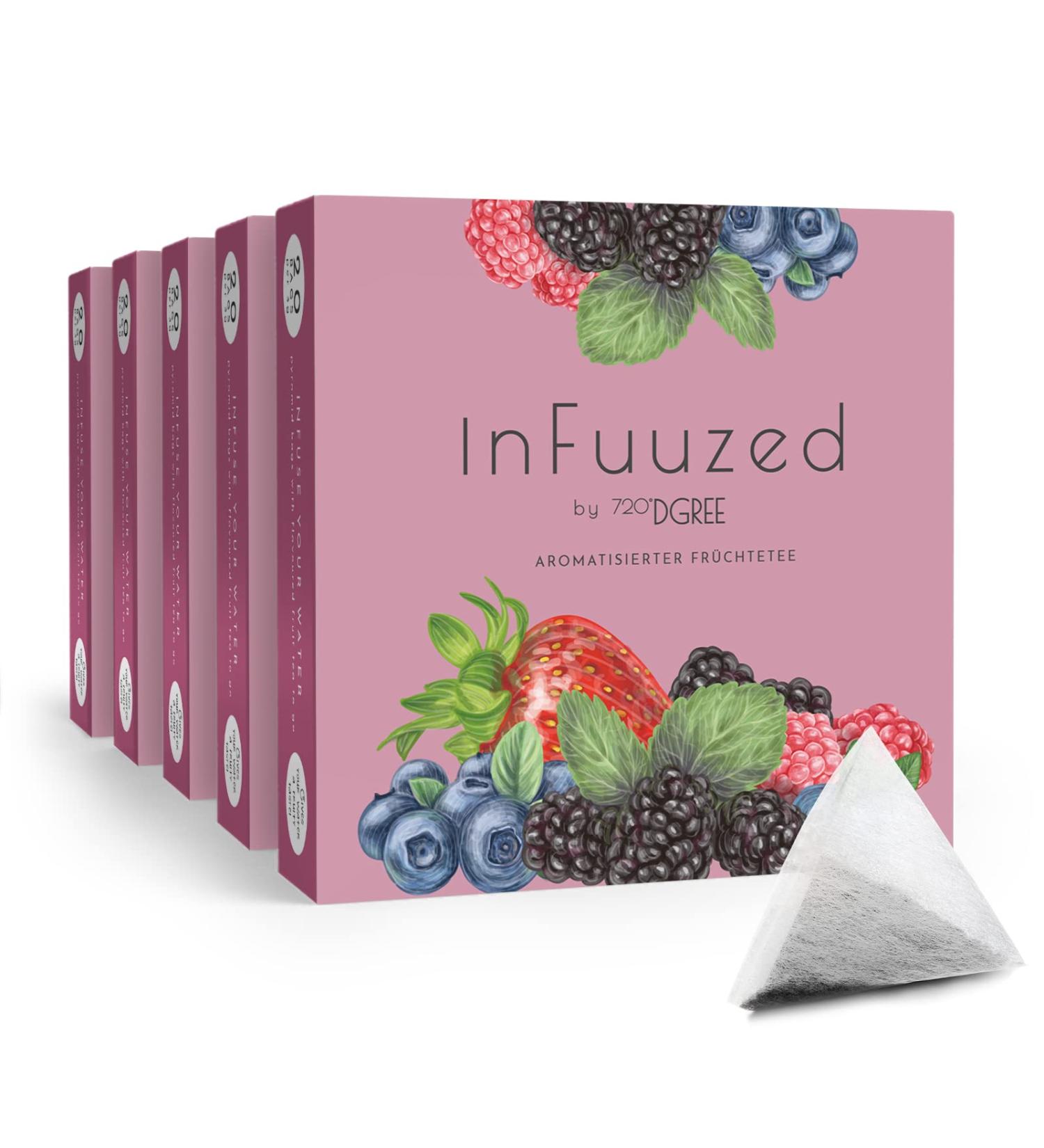 720 DGree InfuZed Dark Berry - Sugar-Free Calorie-Free Drink Mix | 100 Bags for 50 Liters - Delicious Iced Tea Alternative - Buy Online on GoSupps.com