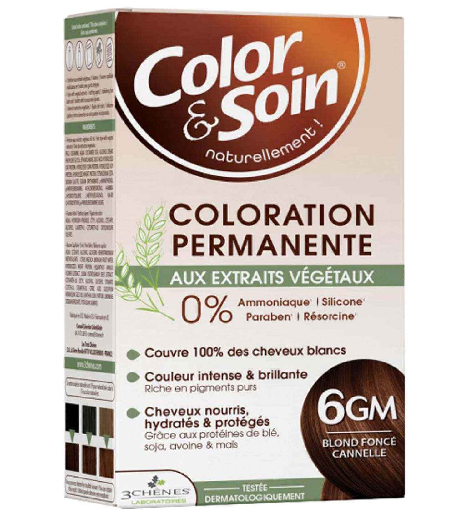 Les 3 Ch nes Color & Soin Permanent Hair Colour 6GM Dark Blonde Cinnamon 135 ml