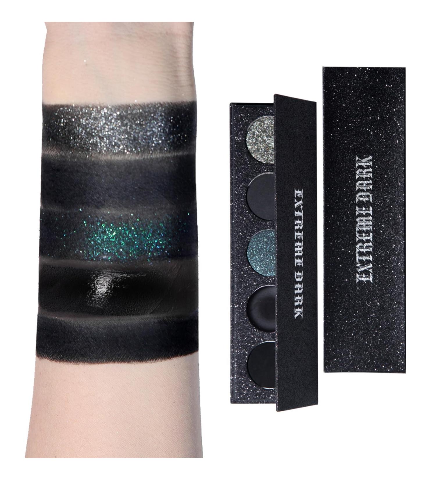 LXZJJM Smoky Eye Shadow Palette Extreme Darkness Eyeshadow Palette High Pigment Dark Shades In Black Grey And Silver Long-Lasting 5 Colors - Buy Online on GoSupps.com