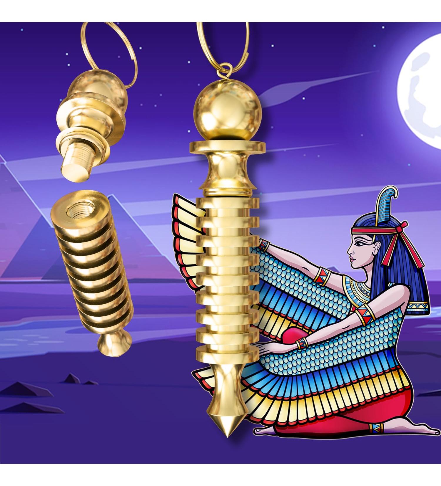 Buy Divination Clock Egyptian Radiesthesia ISIS - Gold Plated Brass 9 Spirals - Pendulum & Geobiology for Spiritual Insights - Buy Online on GoSupps.com