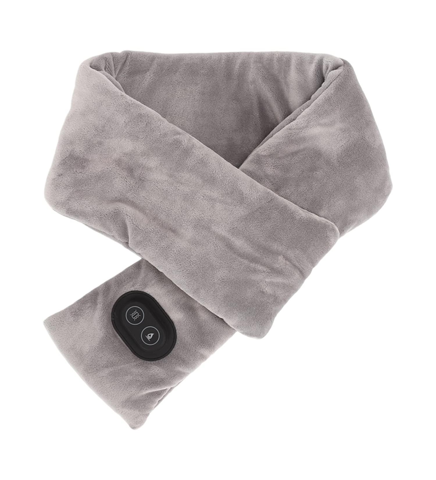 Heating Scarf for Neck Pain Relief | 32.3x4.1 Inch Electric Vibration Massage | Double-Sided Velvet | Adjustable Speed & Soft Comfort - Buy Online on GoSupps.com