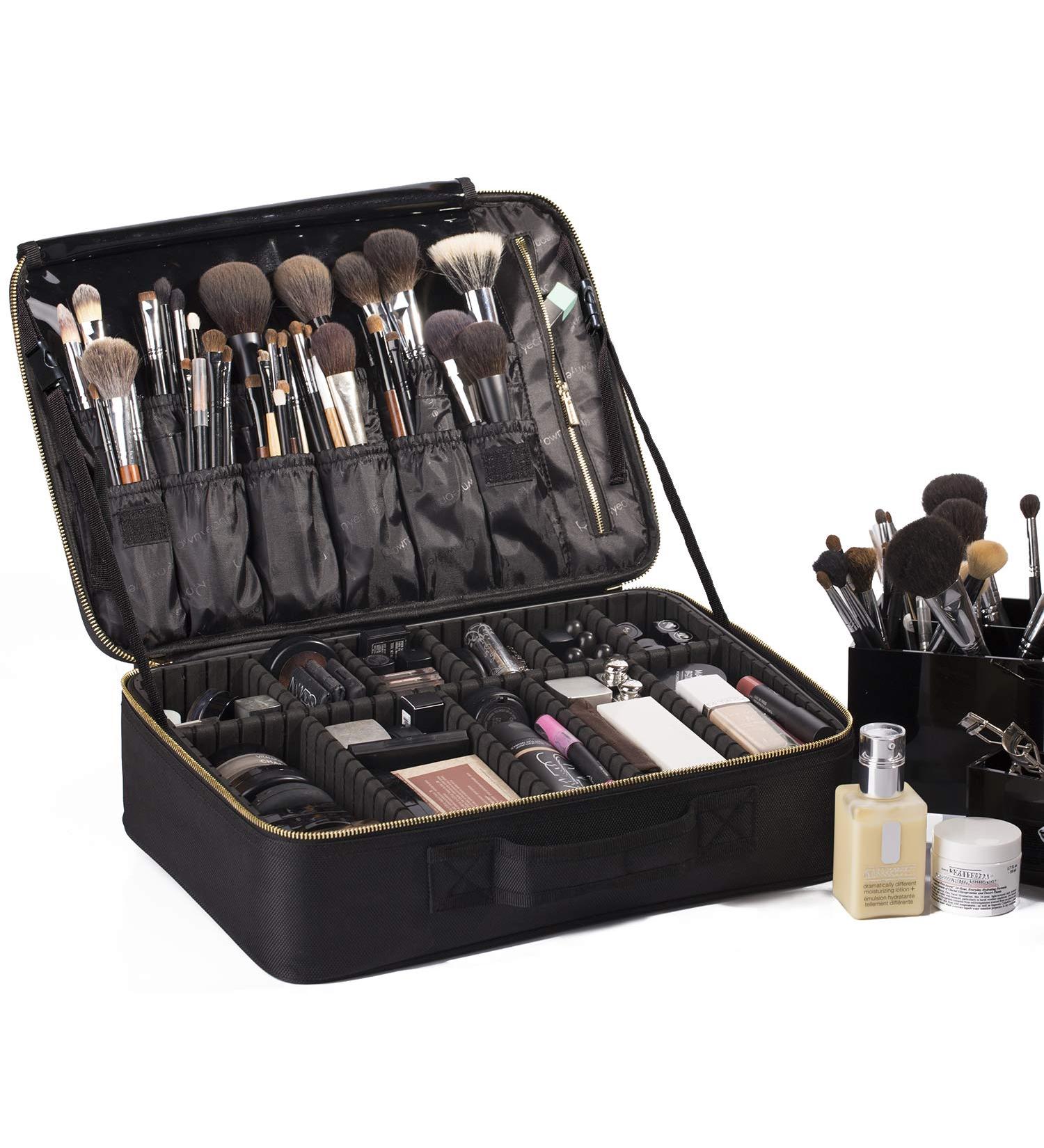 Rownyeon Makeup Bag M Black | Stylish & Durable Cosmetic Organizer | International Shipping Available - Buy Online on GoSupps.com
