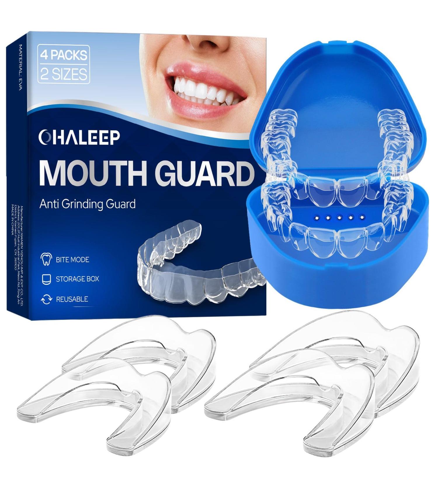 Anti Grinding Mouth Guard - Silicone Teeth Grinding Night Guard for Adults | Effective Sleep Protection | 1.8in*2.2in + 2in*2.6in - Buy Online on GoSupps.com
