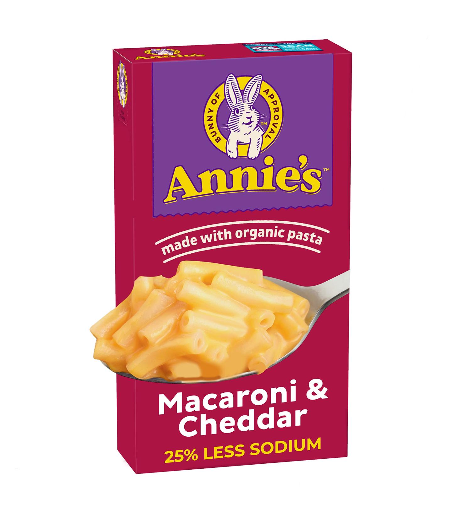 Annie's Reduced Sodium Cheddar Mac & Cheese Dinner | Organic Pasta Kids Meal | Low Sodium | 6 oz (Pack of 12) - Buy Online on GoSupps.com
