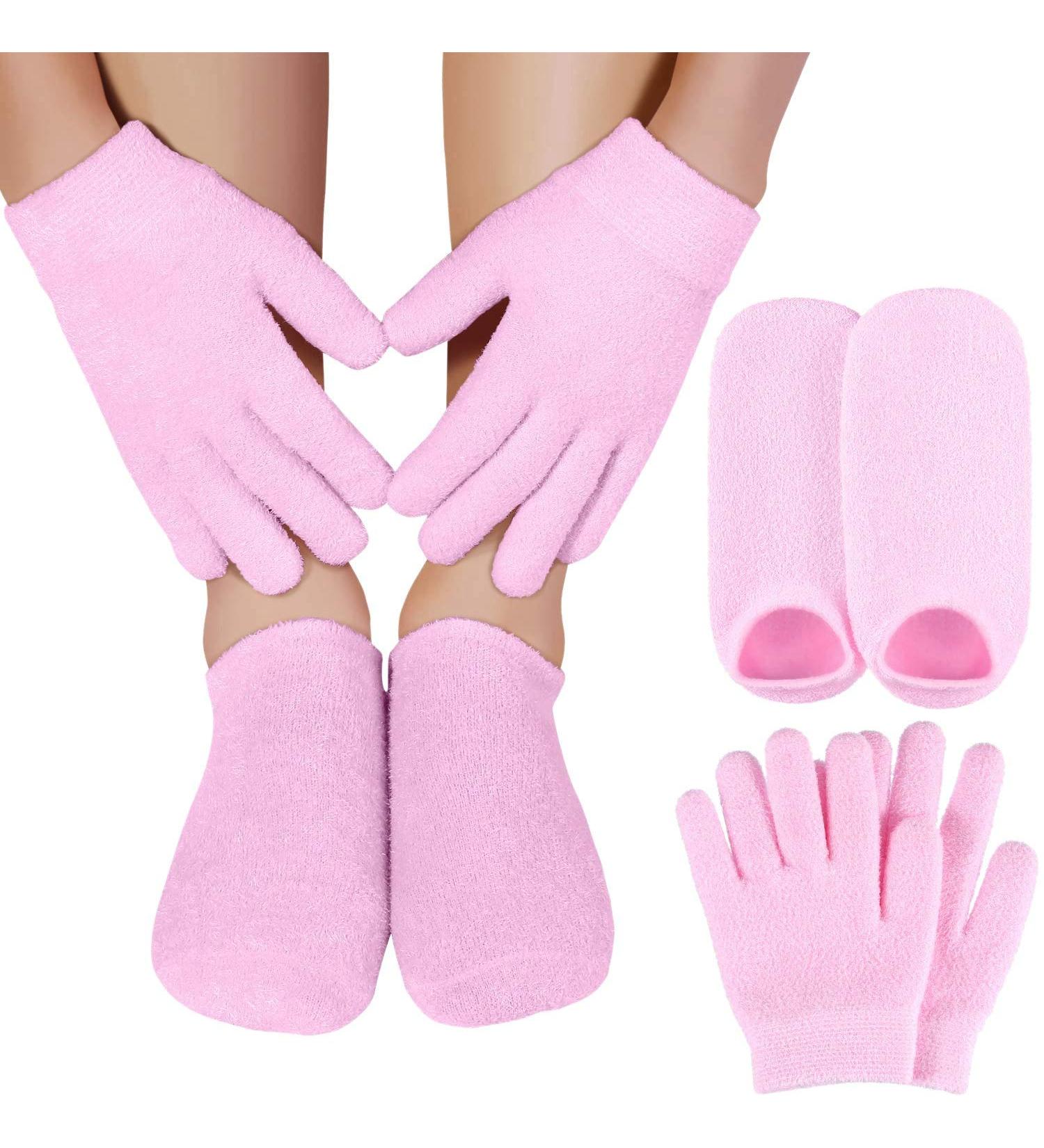 GUIJIALY Moisturizing Socks Gloves Set Hands Feet Whitening Care Beauty Treatment Hydrating Cool Heel Booties Socks for Dry Hard Cracked - Buy Online on GoSupps.com