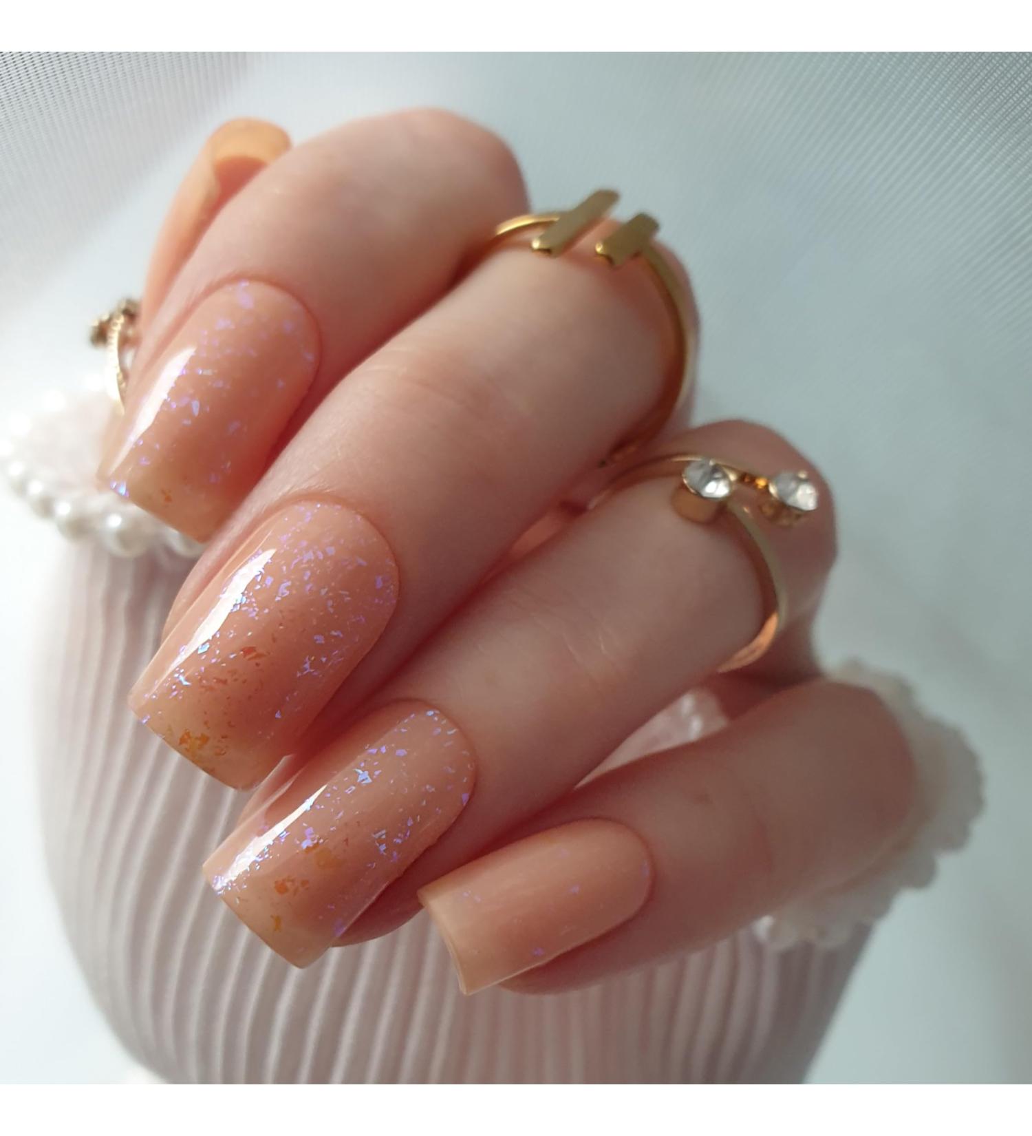 Zaubern gel4Home: UV Nail Foils & Gel Wraps - Orange Sparkle Semi-Cured Gel Nails for International Shipping - Buy Online on GoSupps.com