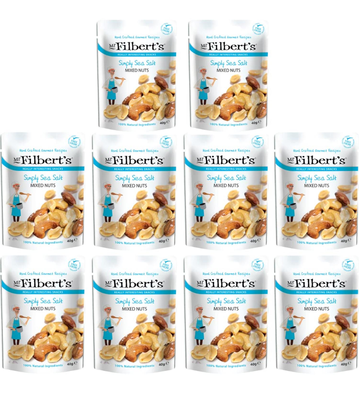 Mr Filbert's - Simply Sea Salt Mixed Nuts 10 x 40g Sea Salt 10 x 40g - Buy Online on GoSupps.com