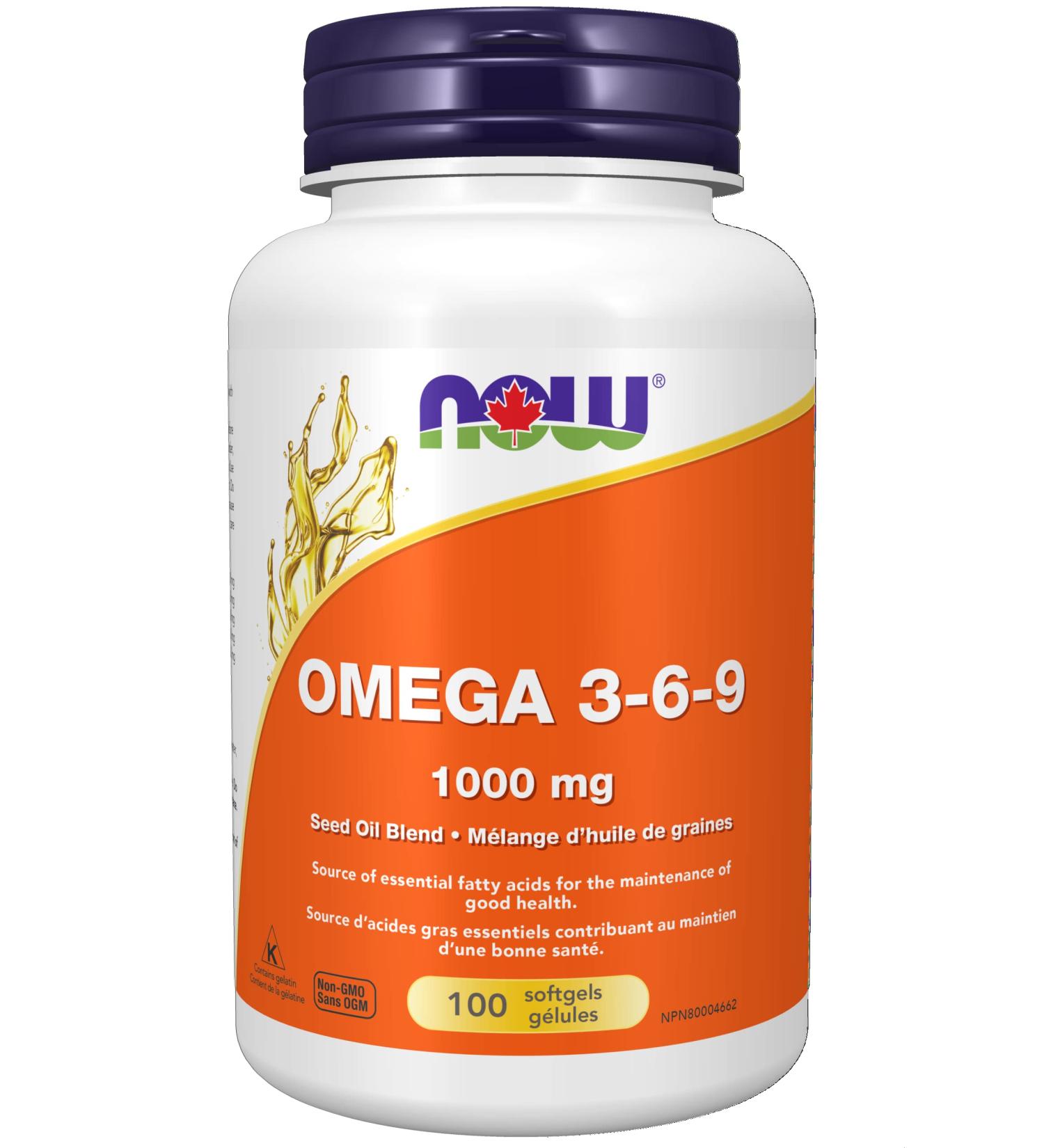 NOW Supplements Omega 3-6-9 Seed Oil Blend 1000mg Softgels 100 Count - Buy Online on GoSupps.com