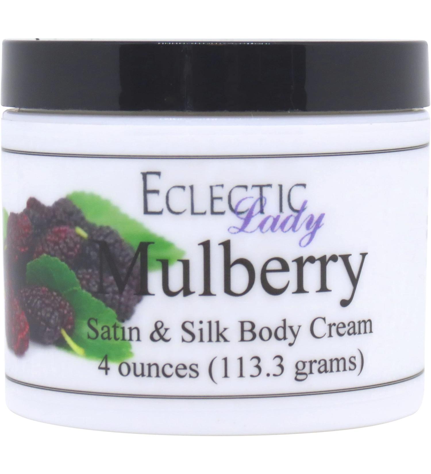 Eclectic Lady Mulberry Satin & Silk Body Cream | 4 oz Handcrafted Lotion with Shea Butter & Aloe - Phthalate-Free - Perfect Gift for Women - Buy Online on GoSupps.com