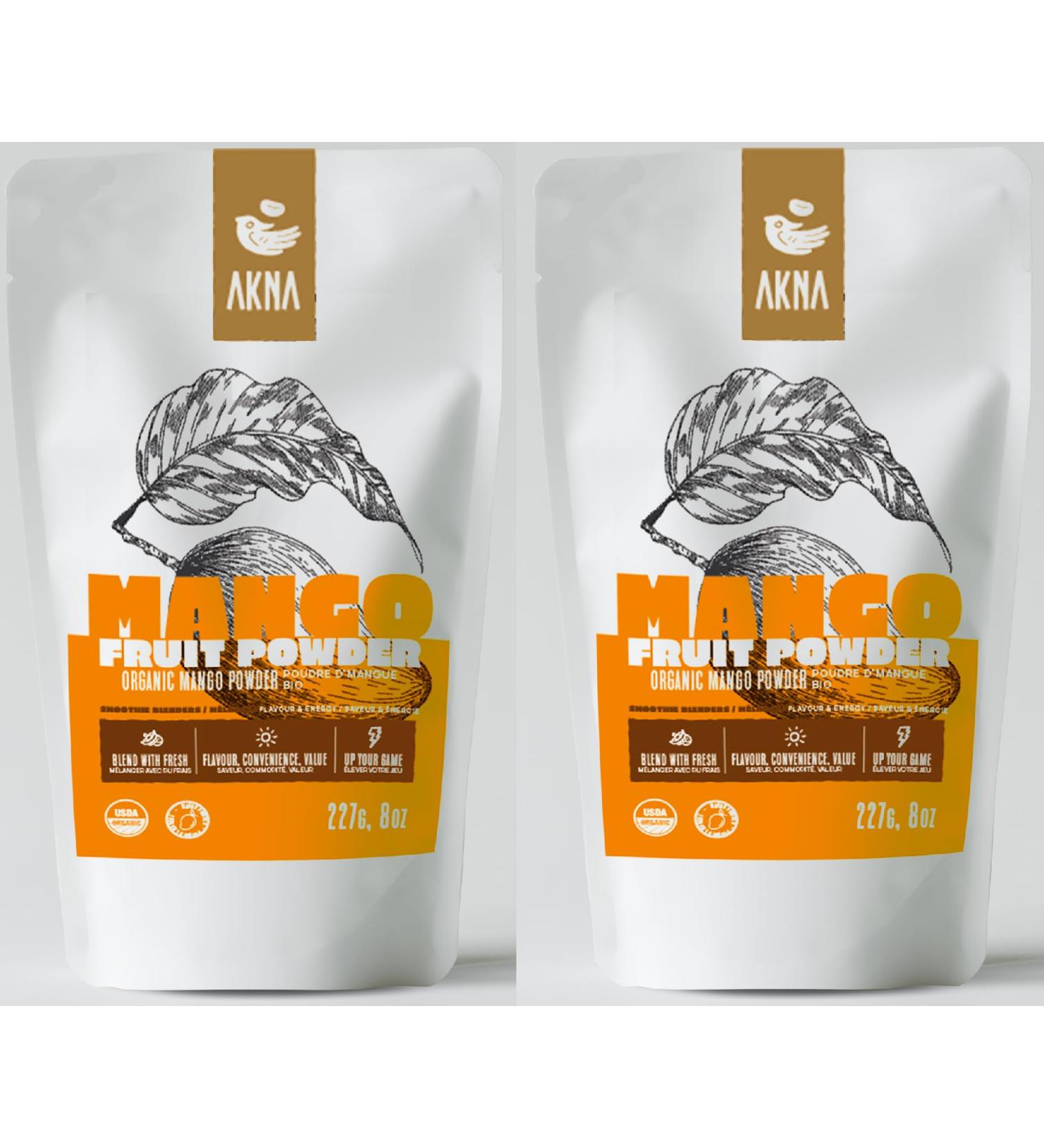 AKNA Organic Mango Fruit Powder 2 x 227g Resealable Bags - Buy Online on GoSupps.com