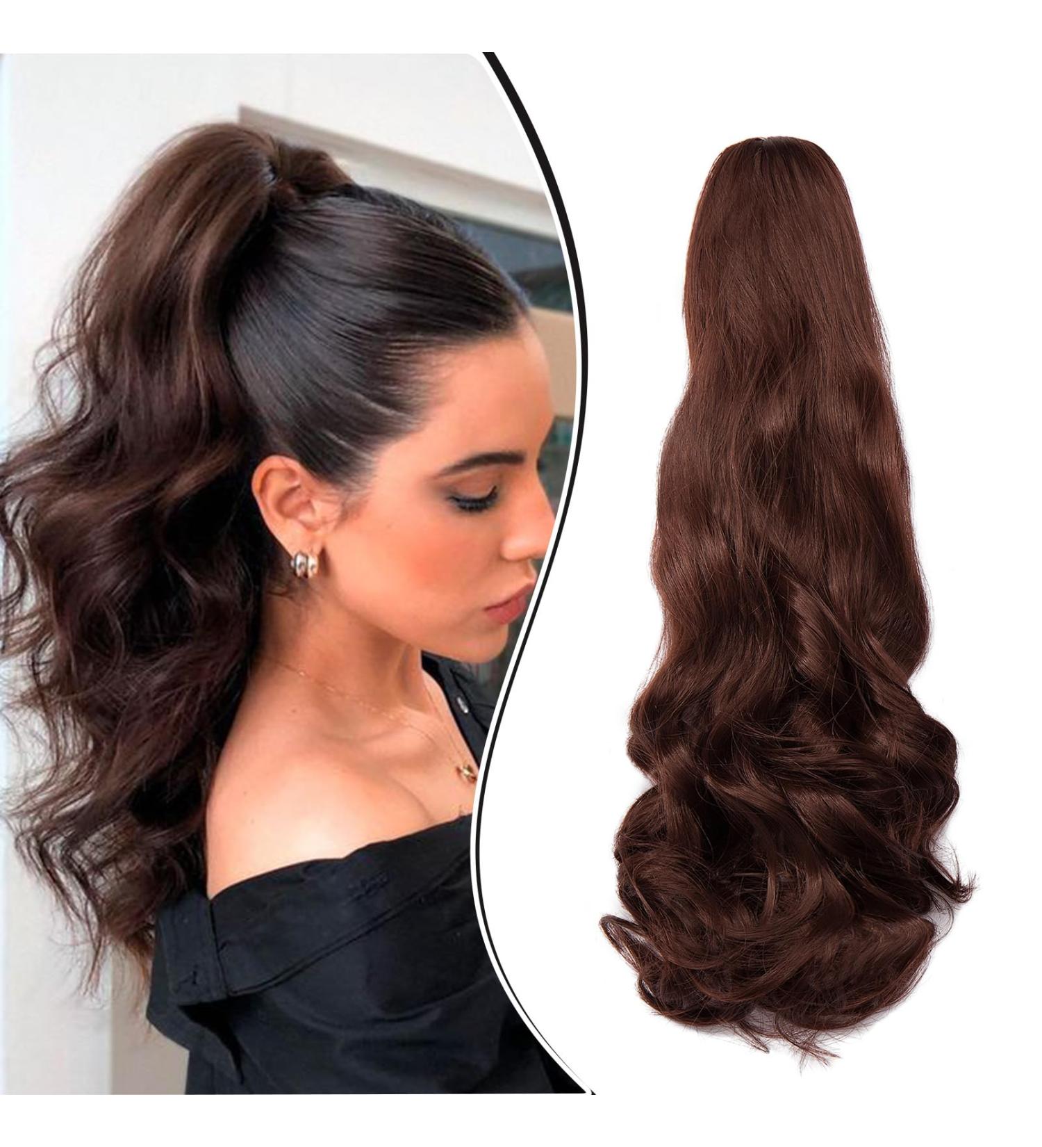 Dcbaboo Ponytail Extension Curly 18inch Claw Clip in Ponytail Hair Extensions Long Wavy Synthetic Pony tails Natural Wave One Piece Hairpiece Fake Ponytail for Women Dark Auburn 18 inch 140g Dark Auburn - Buy Online on GoSupps.com