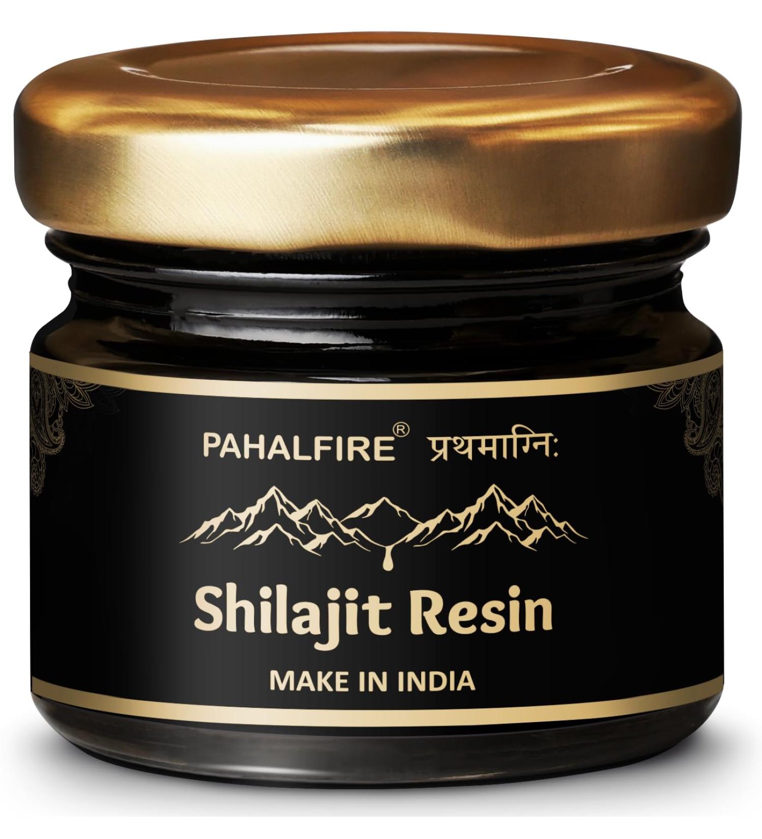 PahalFire Pure Himalayan Shilajit Resin Gold Grade A | 85% Fulvic Acid + 85 Trace Minerals | 400mg/Serving Lab Tested | Natural Energy Stamina & Vitality Support 20g Glass Jar - Buy Online on GoSupps.com