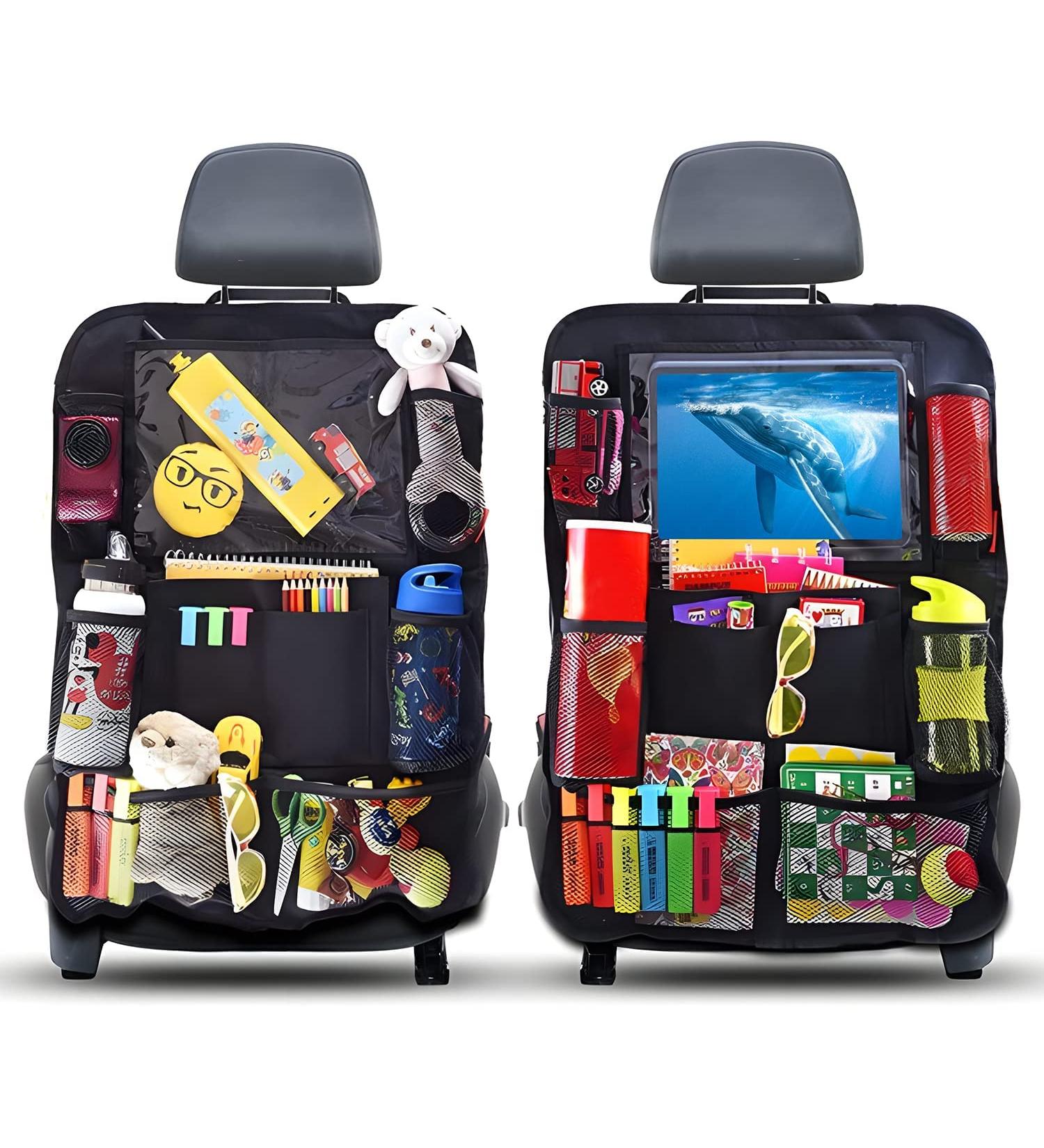 Buy Aiqinu Waterproof Car Backrest Protection & Organizer - 2 Pack Black Oxford Cloth Seat Organizer for Kids | Ample Storage Space & Easy Care - Buy Online on GoSupps.com