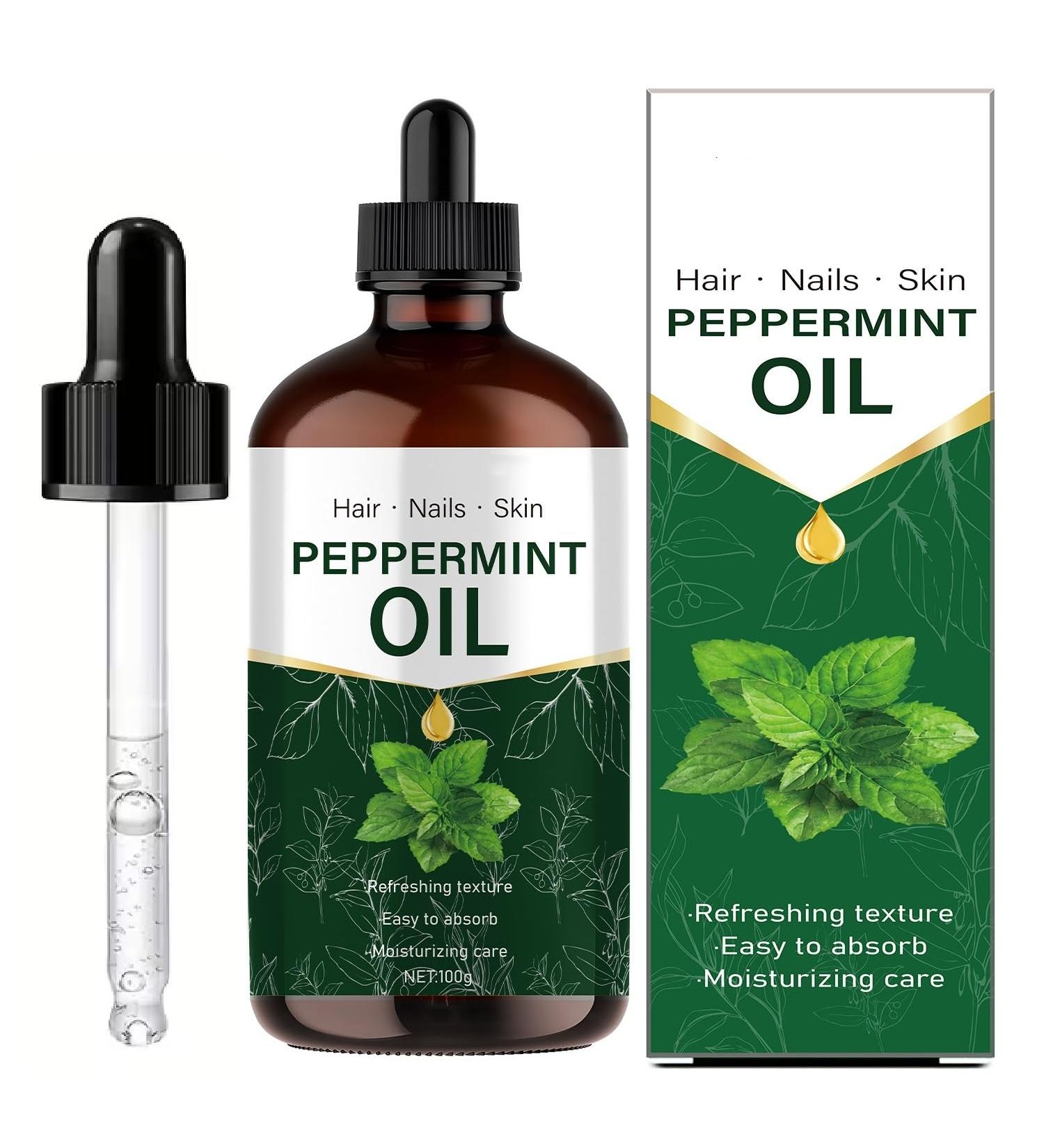 Peppermint Essential Oil - Pure Plant Essential Oil Natural Peppermint Oil for Massage Shower Light Care Face Body Nail Hair and Eyelash Care Facial Oil Massage Oil Refreshing Scent - Buy Online on GoSupps.com