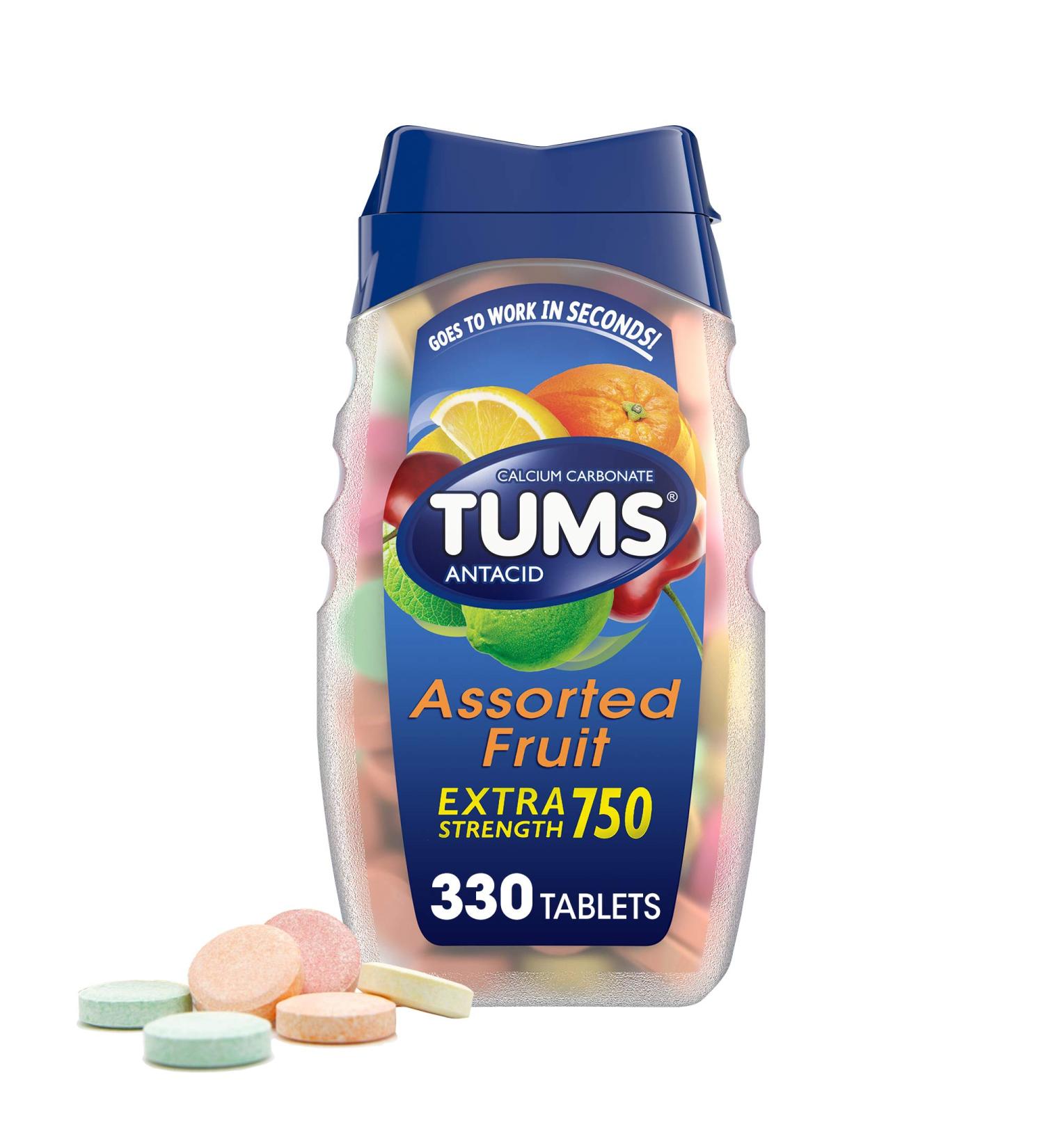 TUMS Extra Strength Antacid Tablets - Chewable Heartburn & Acid Indigestion Relief - 330 Count - Buy Online on GoSupps.com