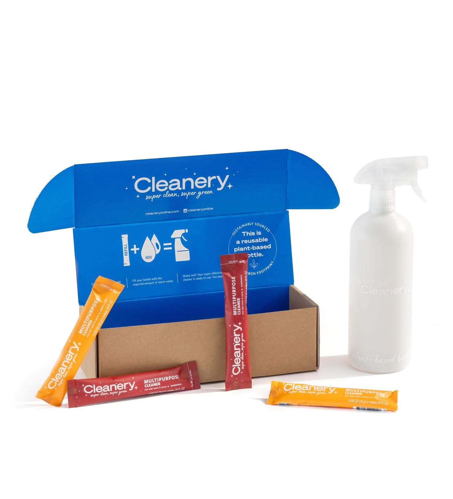 All-Purpose Cleaner Refill Powder Concentrate 4pk & Reusable Bottle | Eco-Friendly Cruelty-Free Gardenia & Lemon Lime Scents - Perfect for Kitchen & Bathroom Cleaning - Buy Online on GoSupps.com