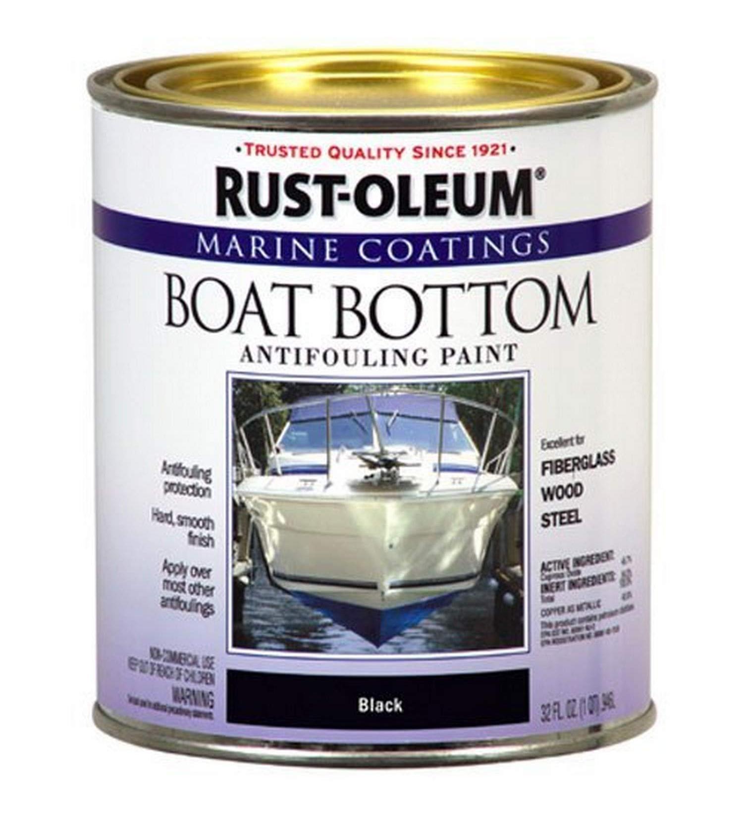 Rust-Oleum 207012 Marine Flat Boat Bottom Antifouling Enamel Paint 1-Quart Black - 32 Fl Oz - Buy Online on GoSupps.com