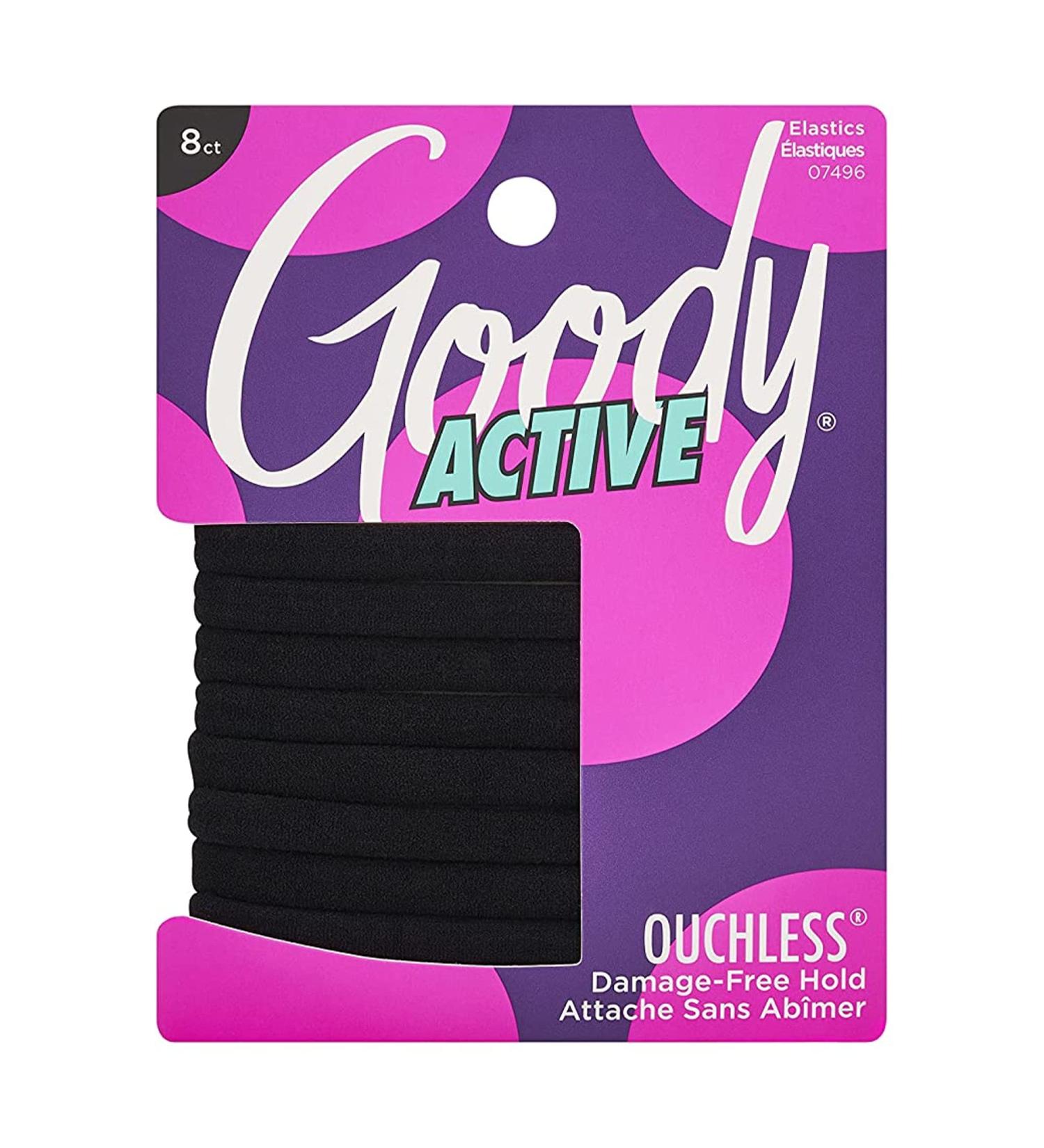 Goody Thick Hair Ties - 8 Count Black Athletic Hair Bands for Thick Hair - Ouchless Hair Accessories for Women and Girls - Buy Online on GoSupps.com