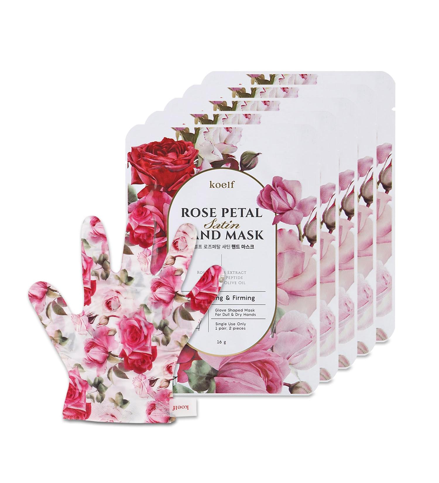 Buy PETITFEE Rose Petal Satin Hand Mask - Nourishing Moisturizing Gloves Peptide & Collagen Infused Rose Scented Hand Treatment (5 Pairs - Buy Online on GoSupps.com