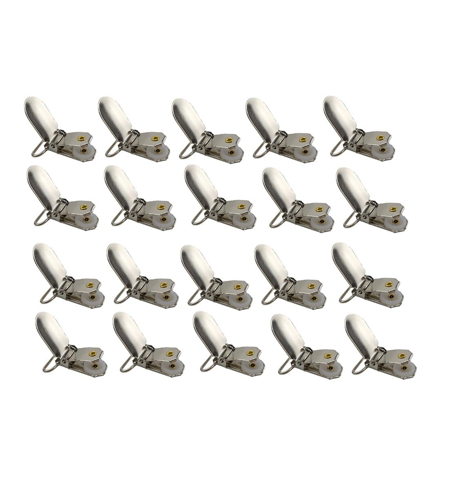 Acoser Metal Pacifier Clips with Round Inserts - Perfect for Pacifier Suspenders Bibs & Toy Holders (20 Pack) | International Shipping Available - Buy Online on GoSupps.com