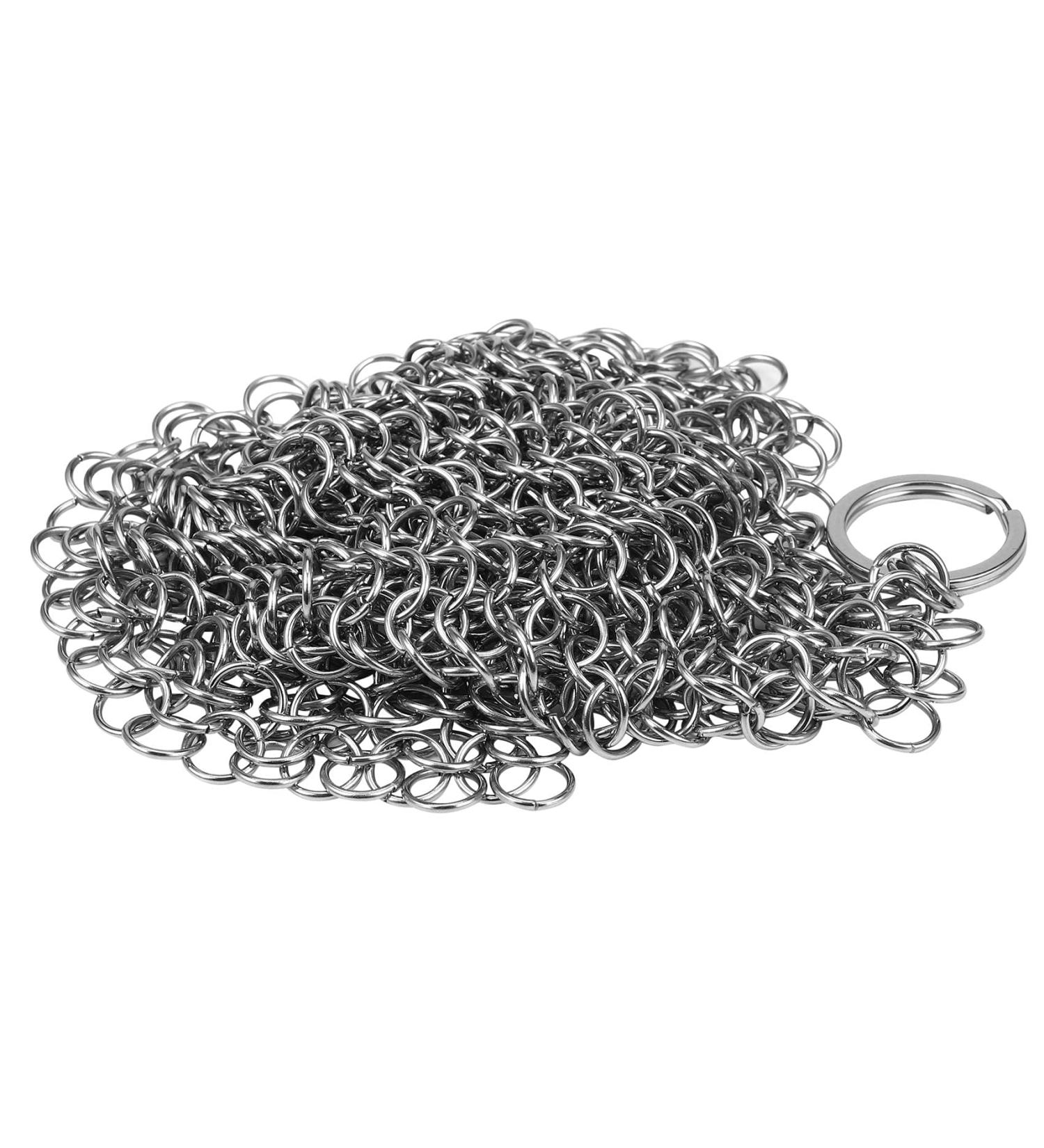 LAMELLIS Cast Iron Cleaner -Premium 316 Stainless Steel Chainmail Scrubber 8x6 Inch - Buy Online on GoSupps.com