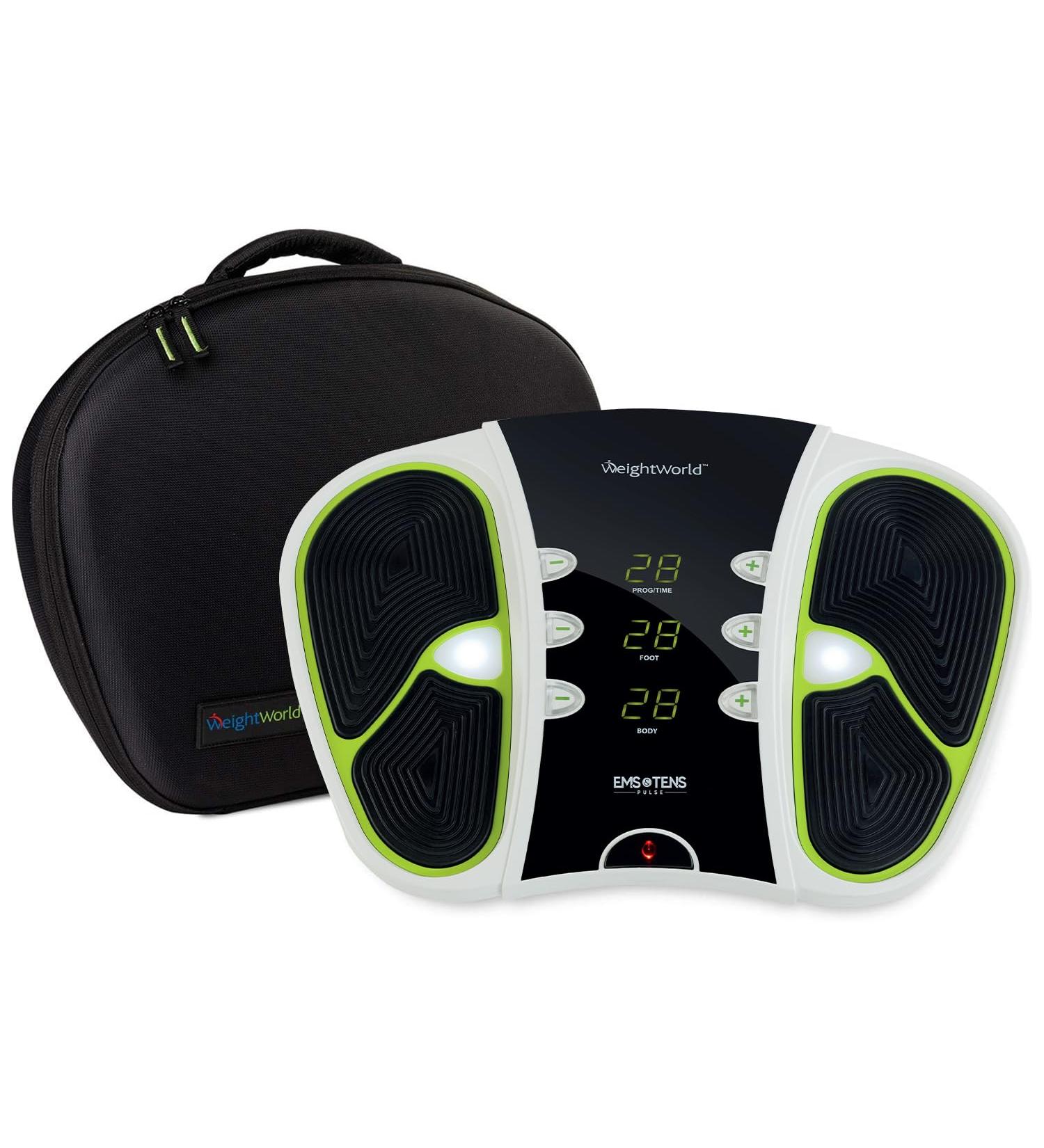 EMS & TENS Circulatory Stimulator | Foot Massager for Tired Legs Calves & Feet | 99 Intensity Levels & Remote Control | Weightworld - Buy Online on GoSupps.com
