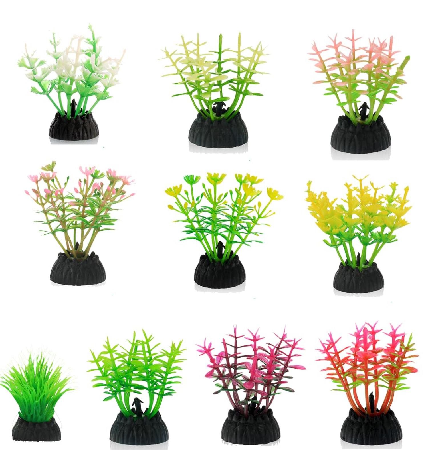XPE 10 PCs Artificial Aquarium Decorations - Seerose Fish Tank Decor & Plastic Plant Set for Stunning Aquarium Design - Buy Online on GoSupps.com