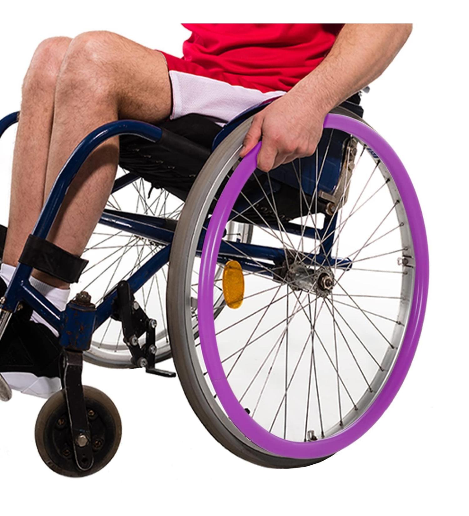 24in Silicone Wheelchair Push Rim Covers 1 Pair on-Slip Wear-Resistant Hand Push Cover Easy Installation/Easy Cleaning for Reduce Hand Wrist Forearm Sprains Purple - Buy Online on GoSupps.com