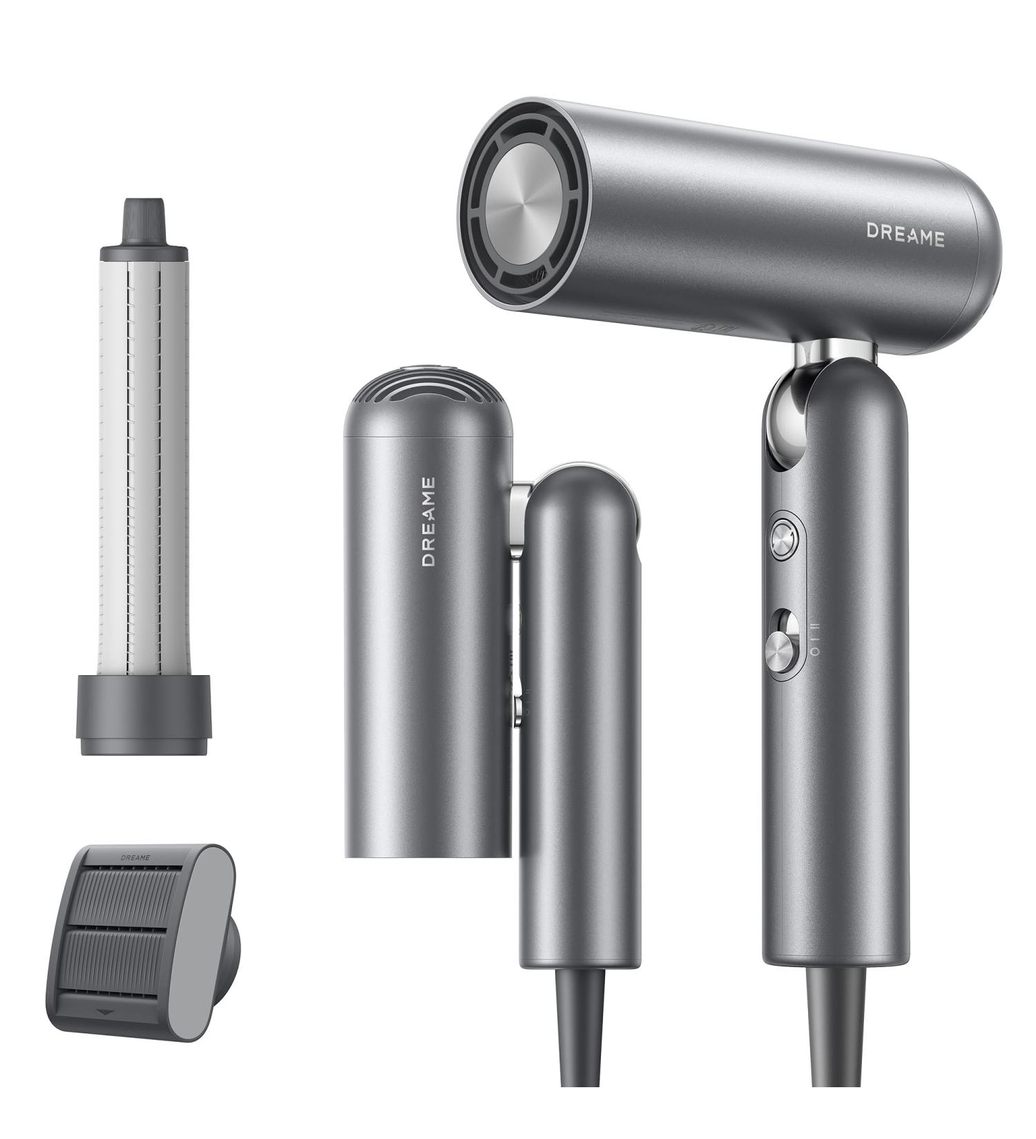 Dream Pocket High-Speed Hair Dryer - 3 Foldable Shapes 300g 110 000 RPM Motor 300 Million Negative Ions 57 C Constant Temperature - Portable & Efficient Drying in Gray - Buy Online on GoSupps.com