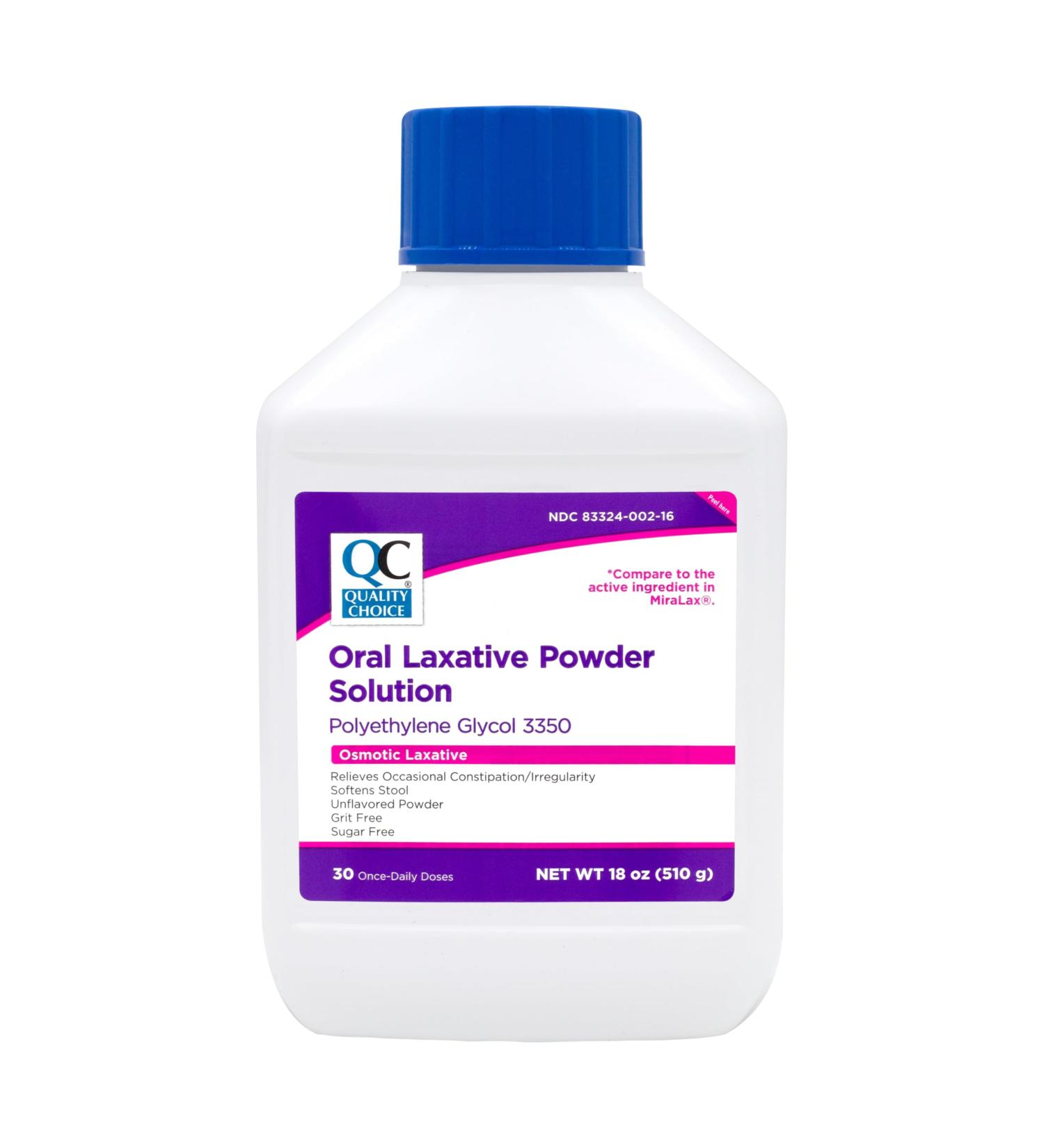 Quality Choice Oral Laxative Powder for Occasional Constipation and Irregularity. 30 Dose Stool Softener Unflavored Grit Free Sugar Free. - Buy Online on GoSupps.com