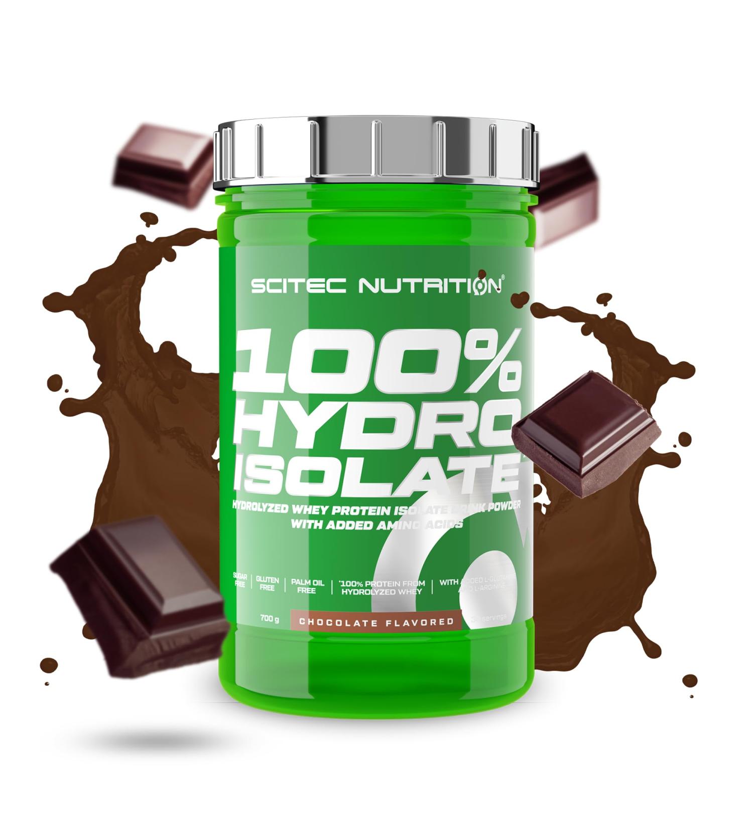 Scitec Nutrition 100% Hydro Isolate - Hydrolyzed Isolate with Glutamine & Arginine - Sugar Free Gluten Free - Post Workout Recovery 700g Chocolate - Buy Online on GoSupps.com