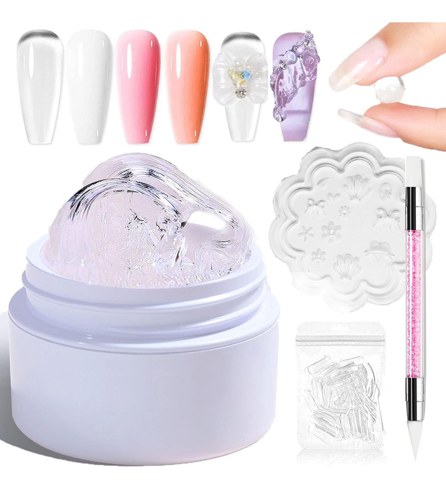 Building Gel for Gel Nails - UV Nail Extension & Solid Glue Gel - 15g Clear Set for DIY Home Salon - Buy Online on GoSupps.com
