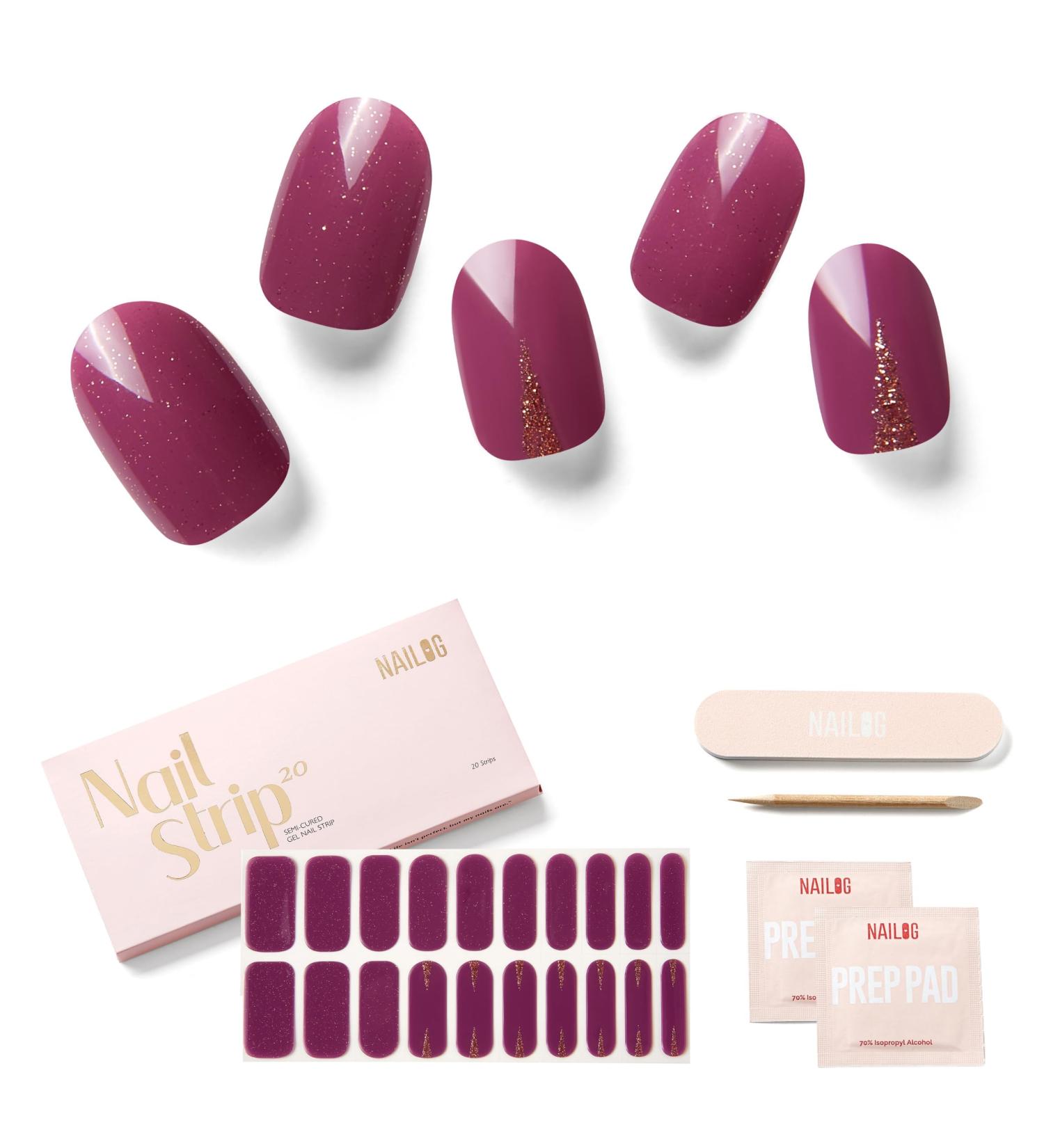 Shop Nailog Nail Film Self-Adhesive 20PCs Long-Lasting Nail Foils for Gel Nails | Perfect Gift for Women & Mother's Day | Hourglass Design - Buy Online on GoSupps.com