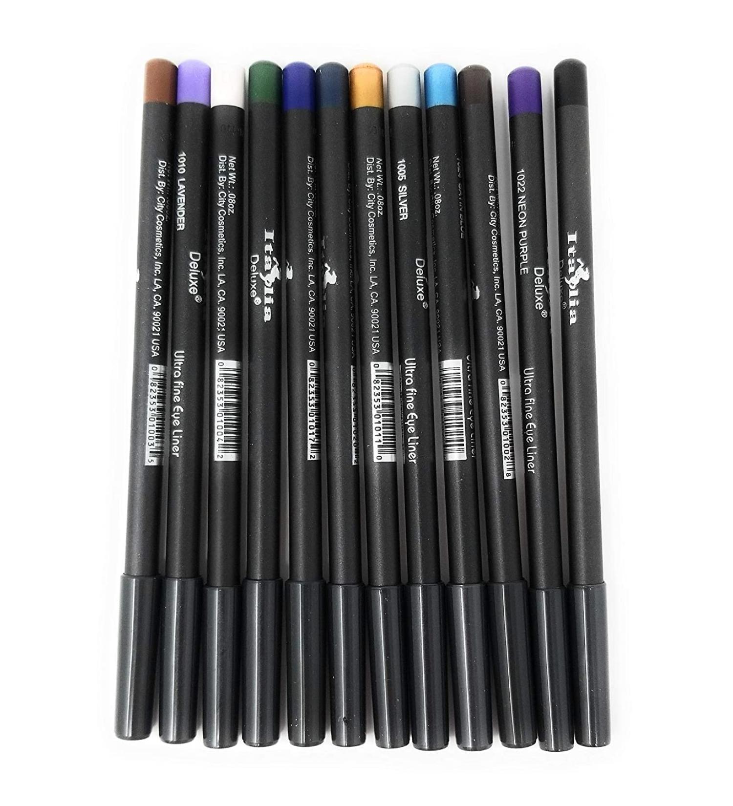 Italia Delux Ultra Fine Eyeliners - Set of 12 Vibrant Colors - Buy Online on GoSupps.com
