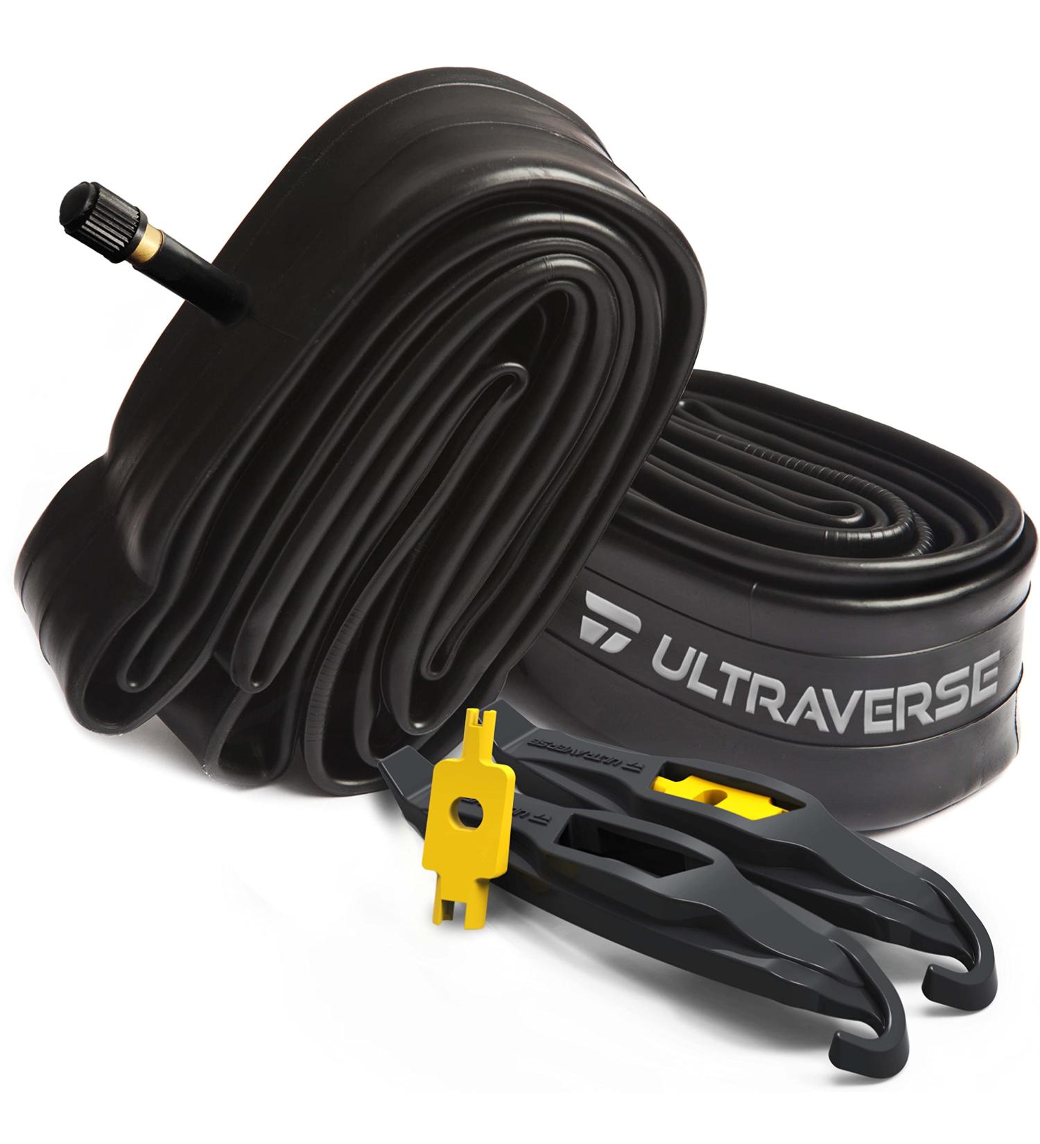 Ultraverse 24x1.75/1.95/2.10/2.125 Bike Inner Tubes with Schrader Valve - Set of 2 | Rubber Tubes for Kids, Mountain Bikes, Cruisers, Women's City Bikes - Buy Online on GoSupps.com
