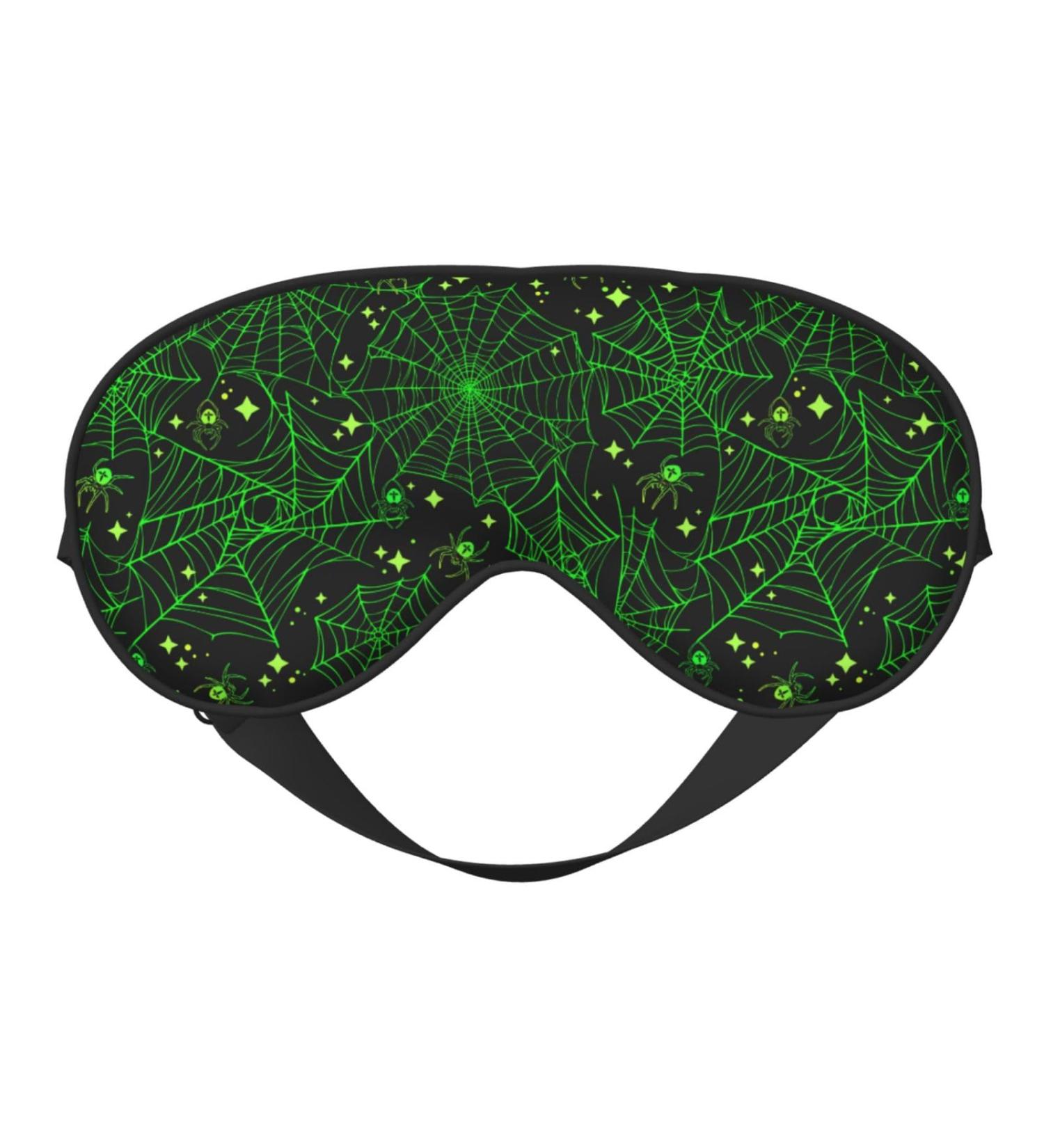 Shop Green Bright Web Spiders Sleep Mask - Adjustable Double-Sided Soft Eye Covers for Perfect Shading & Reduced Eye Edema - International Shipping Available - Buy Online on GoSupps.com