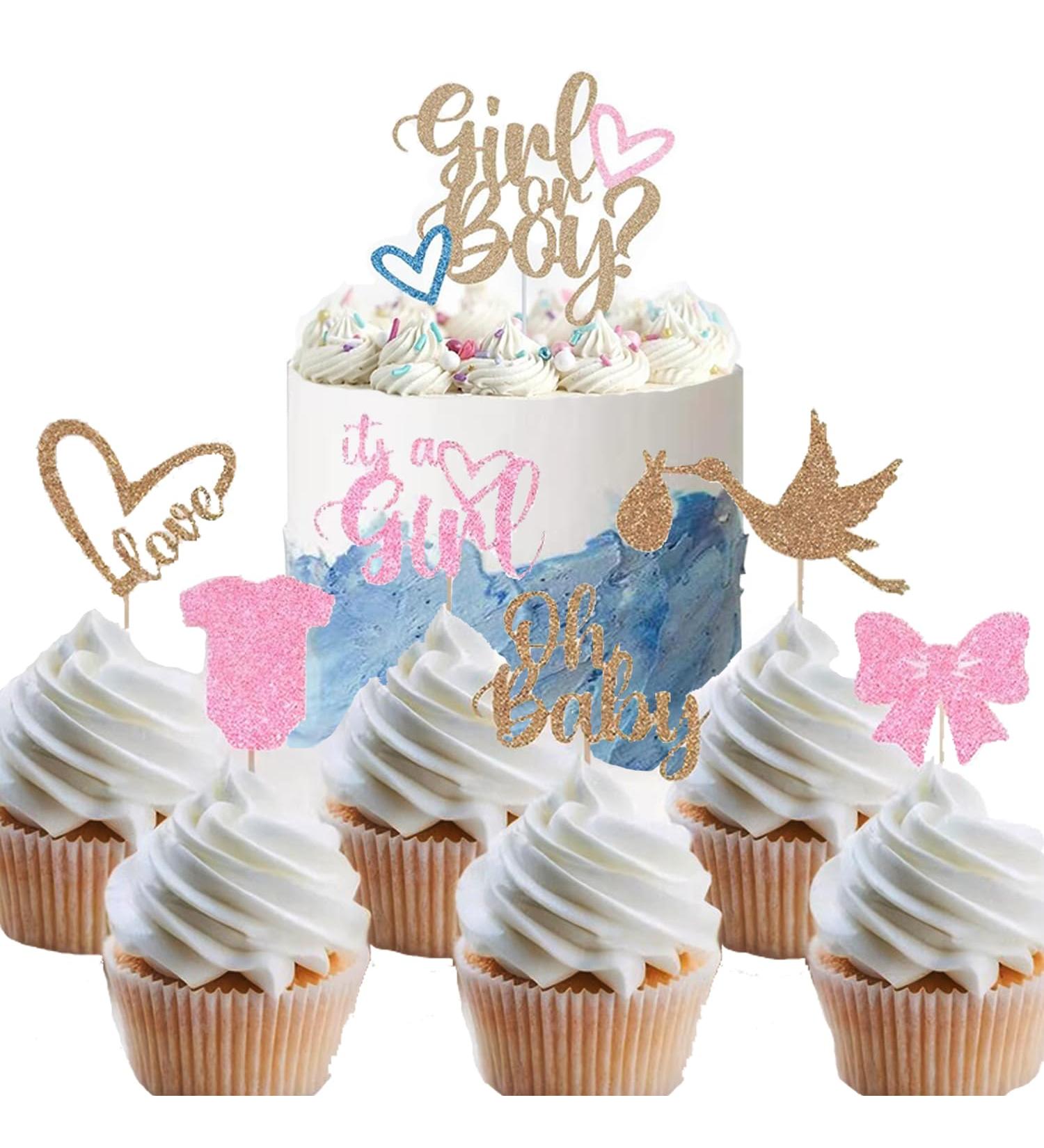 25 Pcs Oh Baby Cupcake Topper Picks for Baby Shower Party Cake Decorations - Buy Online on GoSupps.com