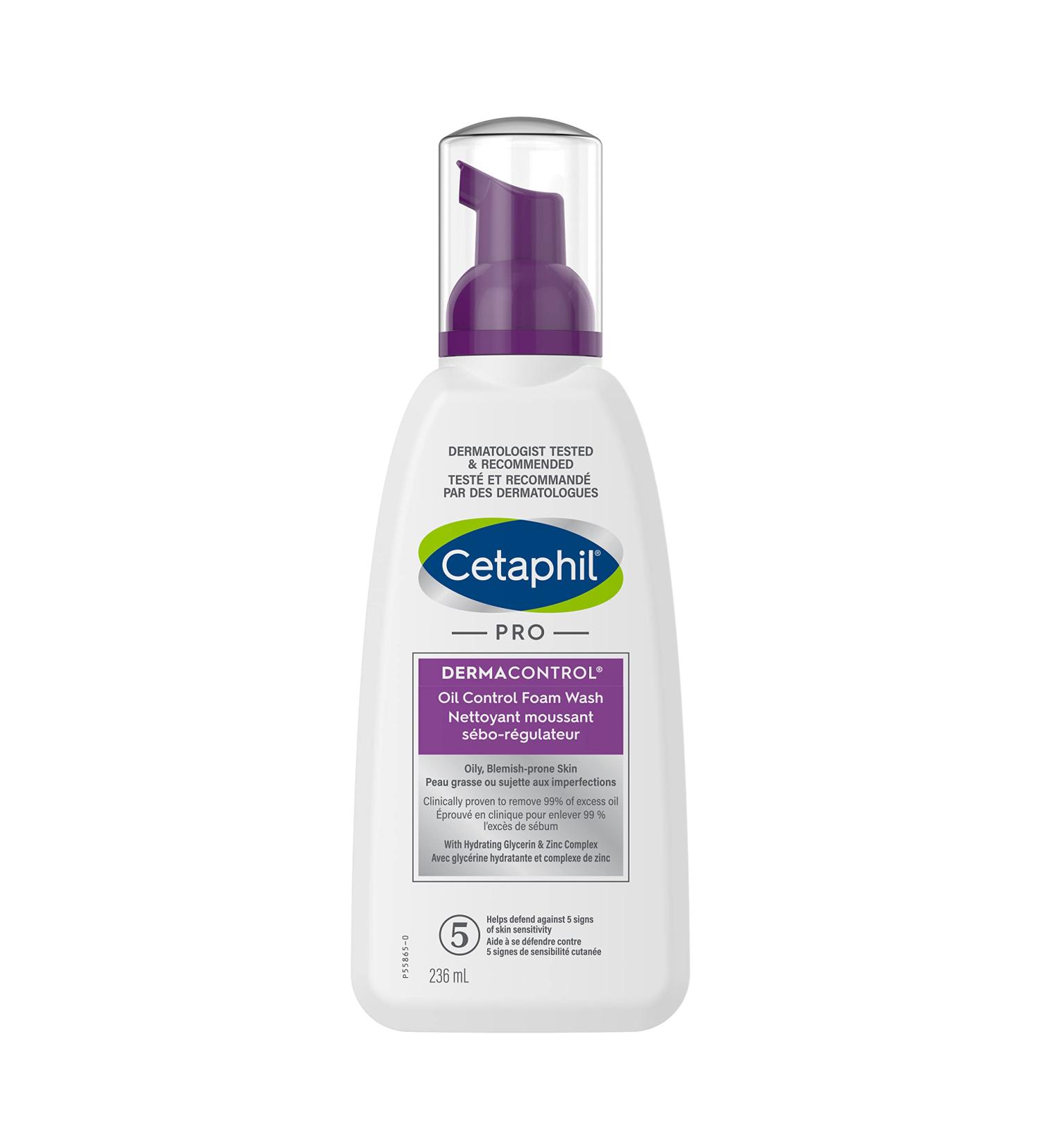Cetaphil PRO DermaControl Oil Control Foam Wash With Zinc Complex For Oily Blemish-Prone and Sensitive Skin - Matte Finish - Dermatologist Recommended 236ml Oil Foam Wash (236ml) - Buy Online on GoSupps.com
