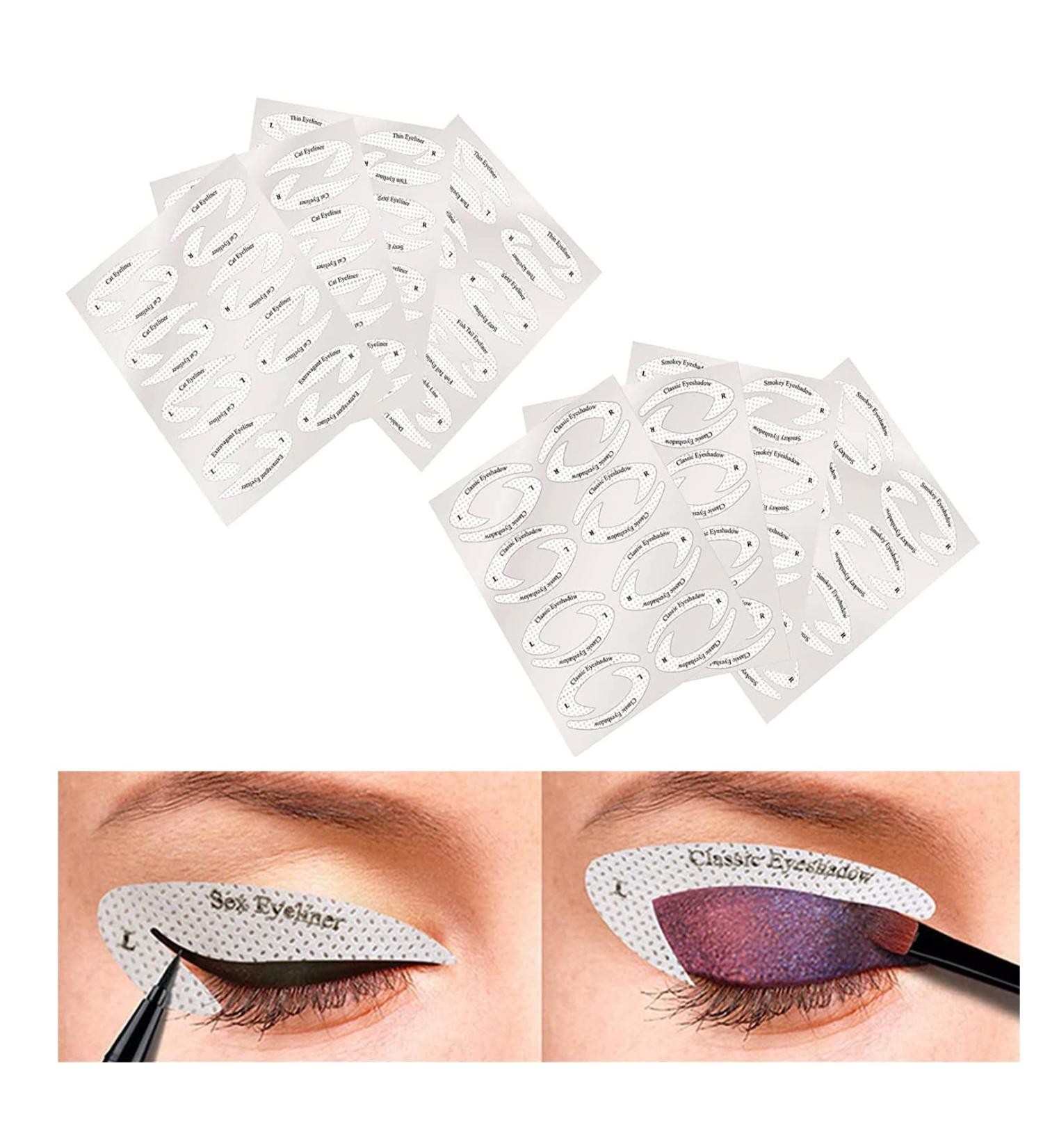 64 Pcs Cat Eyeliner Eyeshadow Stencil Stickers Eyeliner Stencils Stickers Eyeliner Stencil Cards Eyeliner Template Sticker for Smokey Eyes or Winged Eyeliner Quick Cat Eye Makeup Tool for Beginners - Buy Online on GoSupps.com