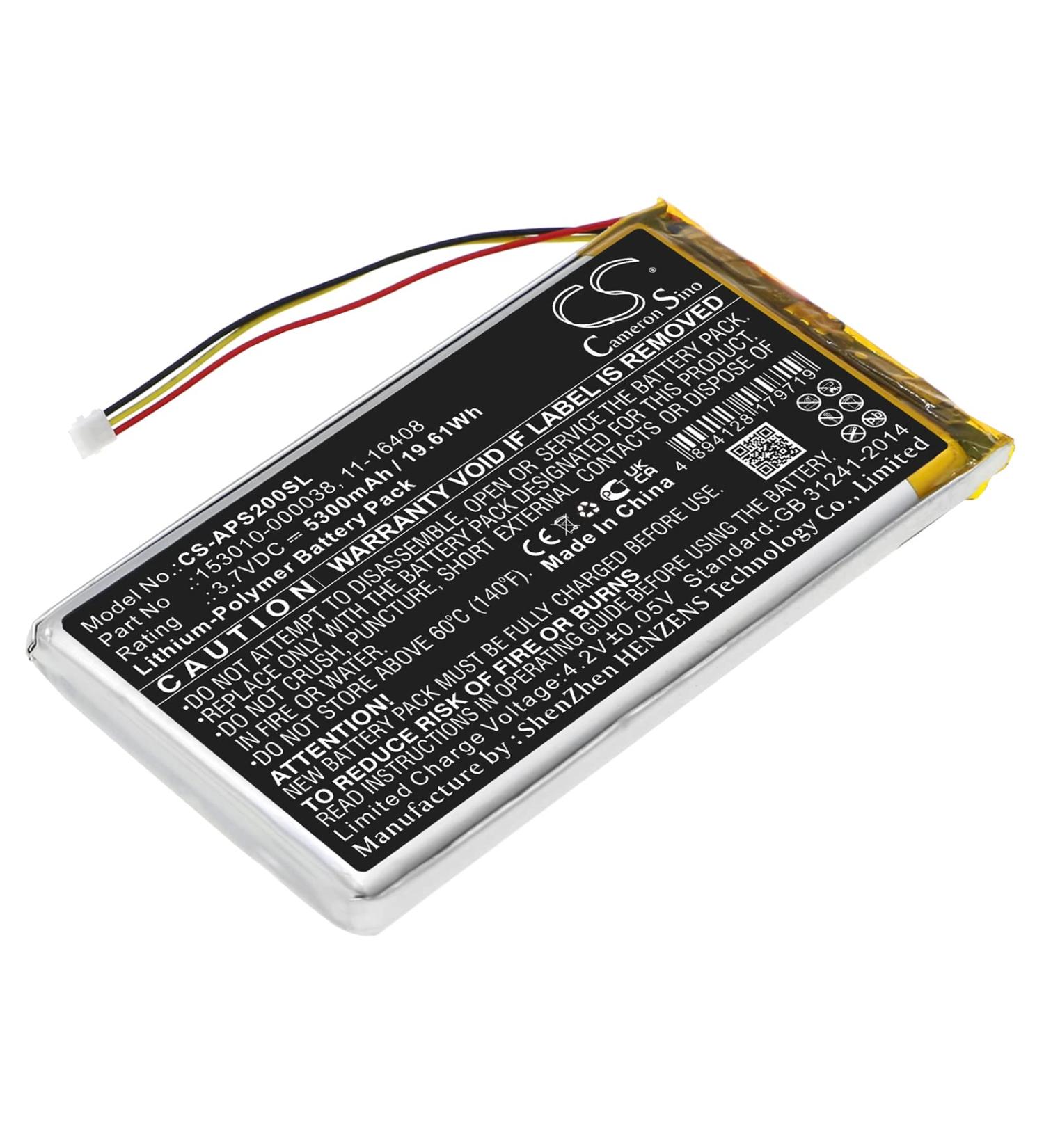 Replacement Battery 11-16408 153010-000038 for Stratus 2 Stratus 2S Stratus 3 3.7V/5300mAh