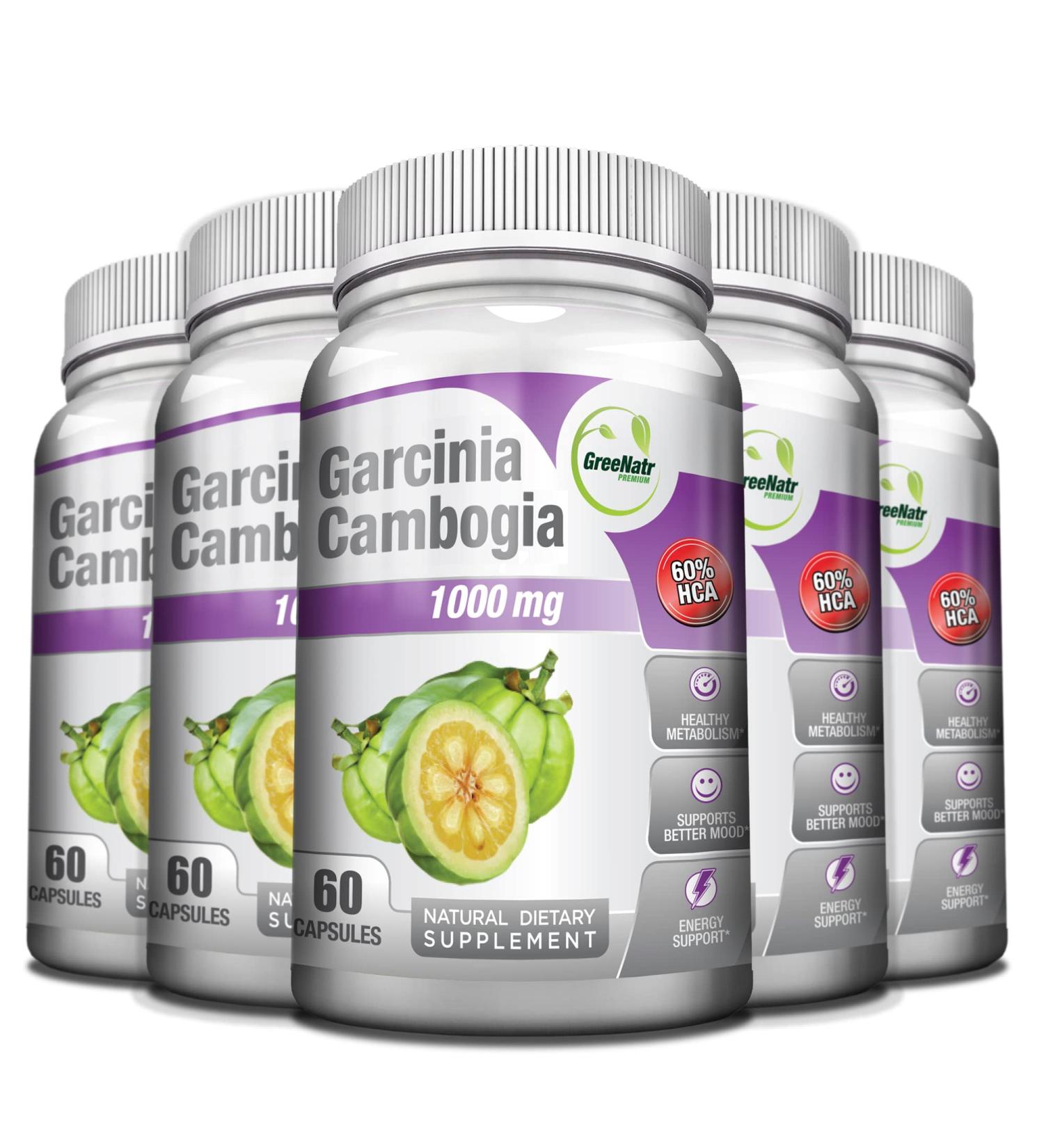 Garcinia Cambogia Extract 1000mg Pure Natural HCA with Potassium - Non GMO, Gluten Free, 360 Vegan Capsules - AS SEEN ON TV - Buy Online on GoSupps.com