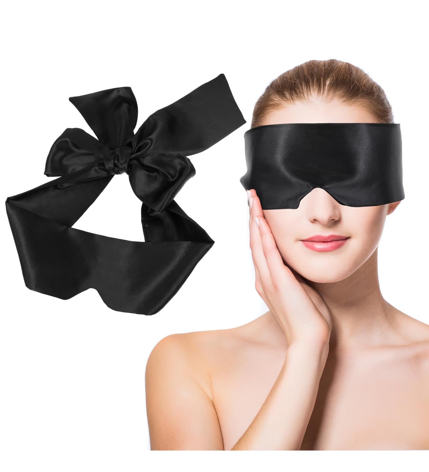 Luxurious Silk Satin Sleep Eye Mask - Comfortable Blindfold for Restful Sleep | Perfect Valentine's Day Gift - Buy Online on GoSupps.com